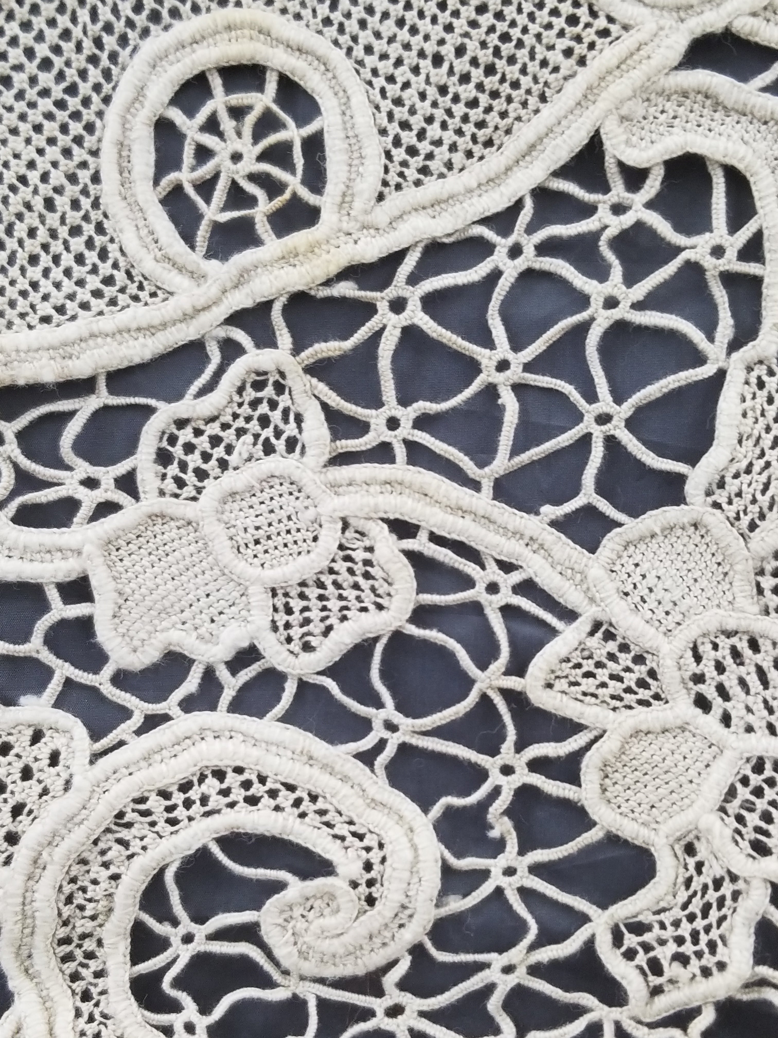 Vintage Point De Venice Needle Lace Banquet Tablecloth 253x162cm