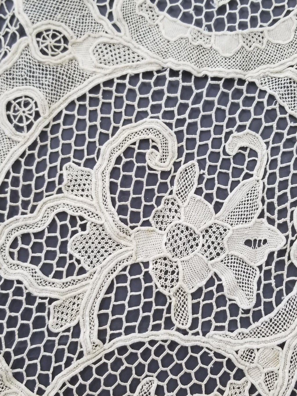 Vintage Point De Venice Needle Lace Banquet Tablecloth 253x162cm