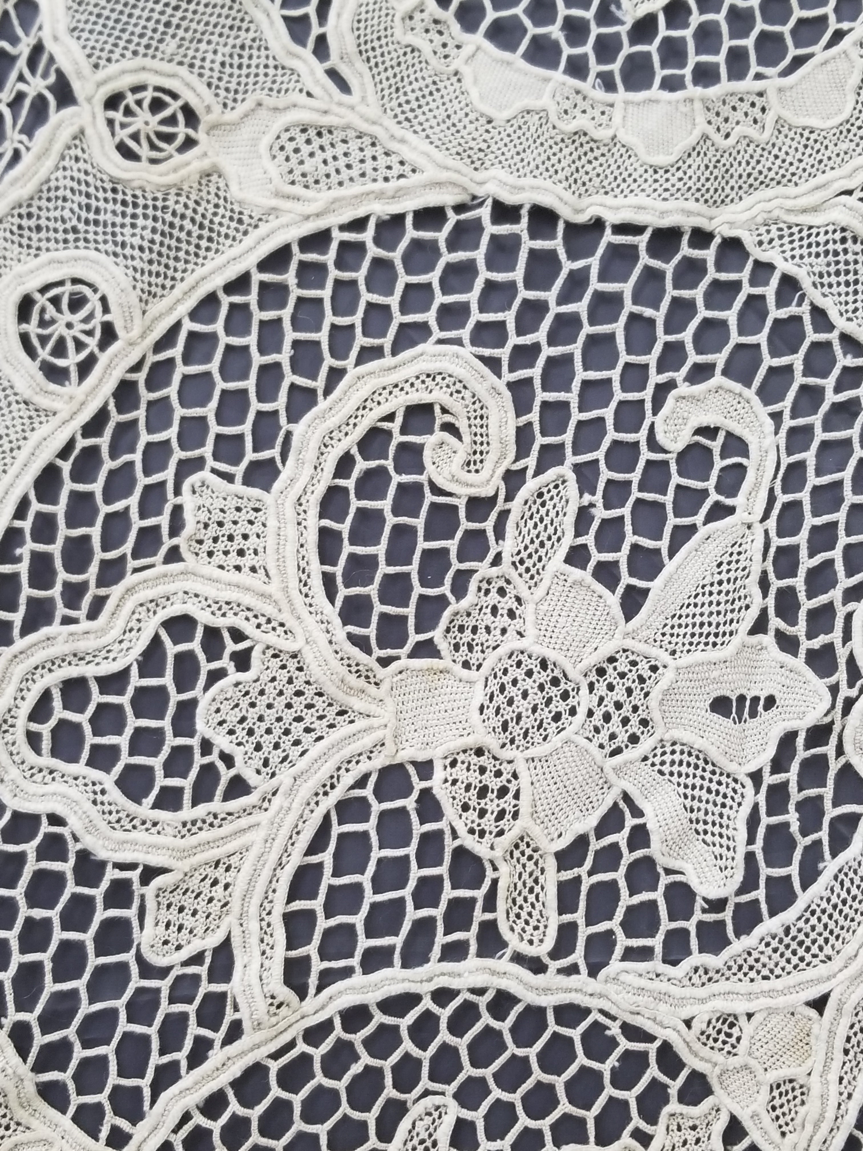 Vintage Point De Venice Needle Lace Banquet Tablecloth 253x162cm