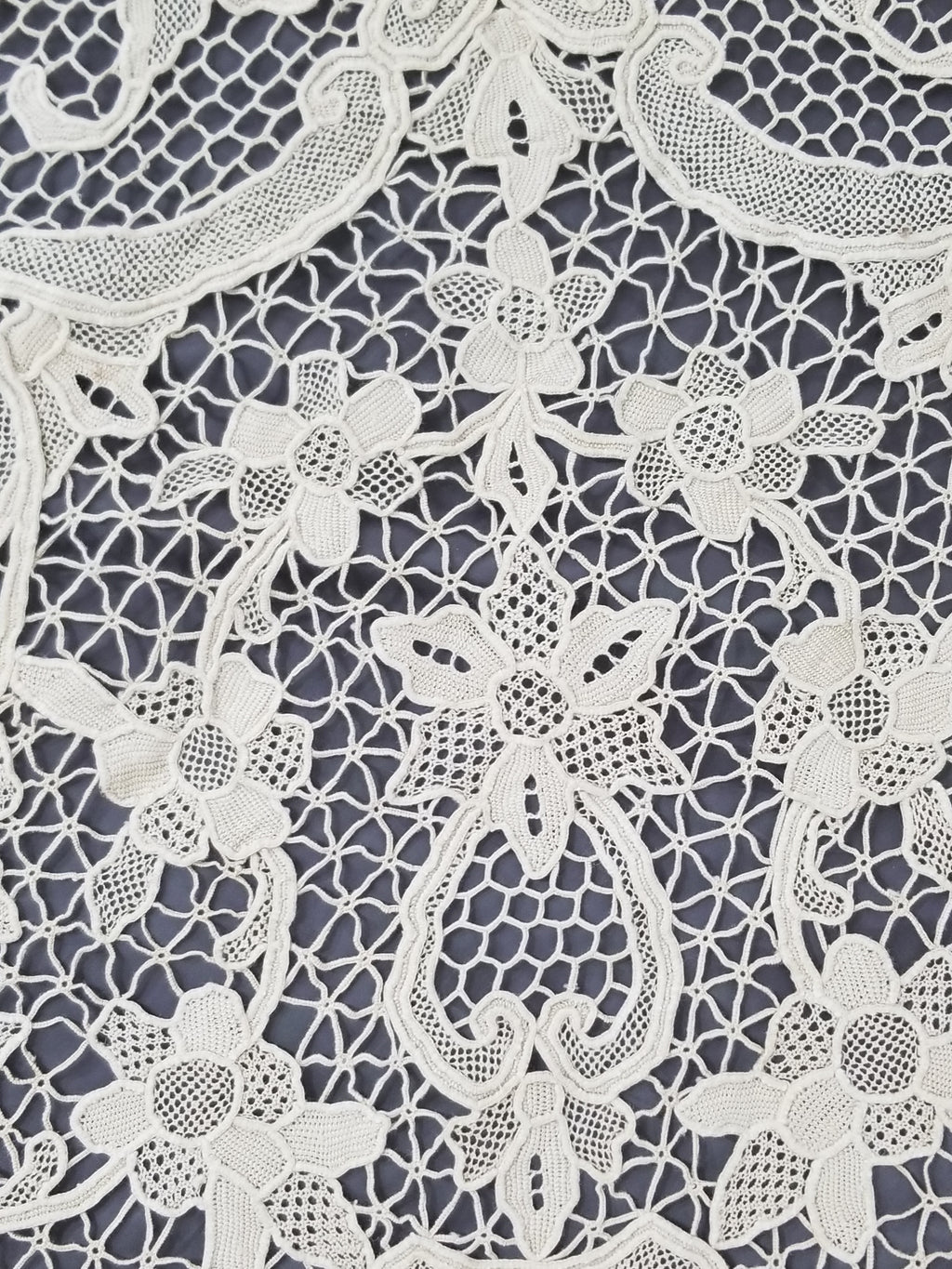 Vintage Point De Venice Needle Lace Banquet Tablecloth 253x162cm