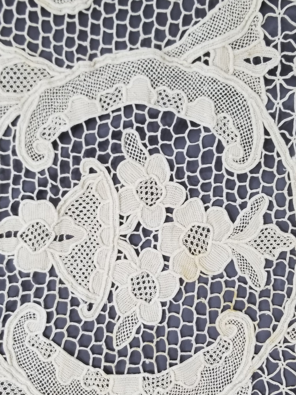 Vintage Point De Venice Needle Lace Banquet Tablecloth 253x162cm