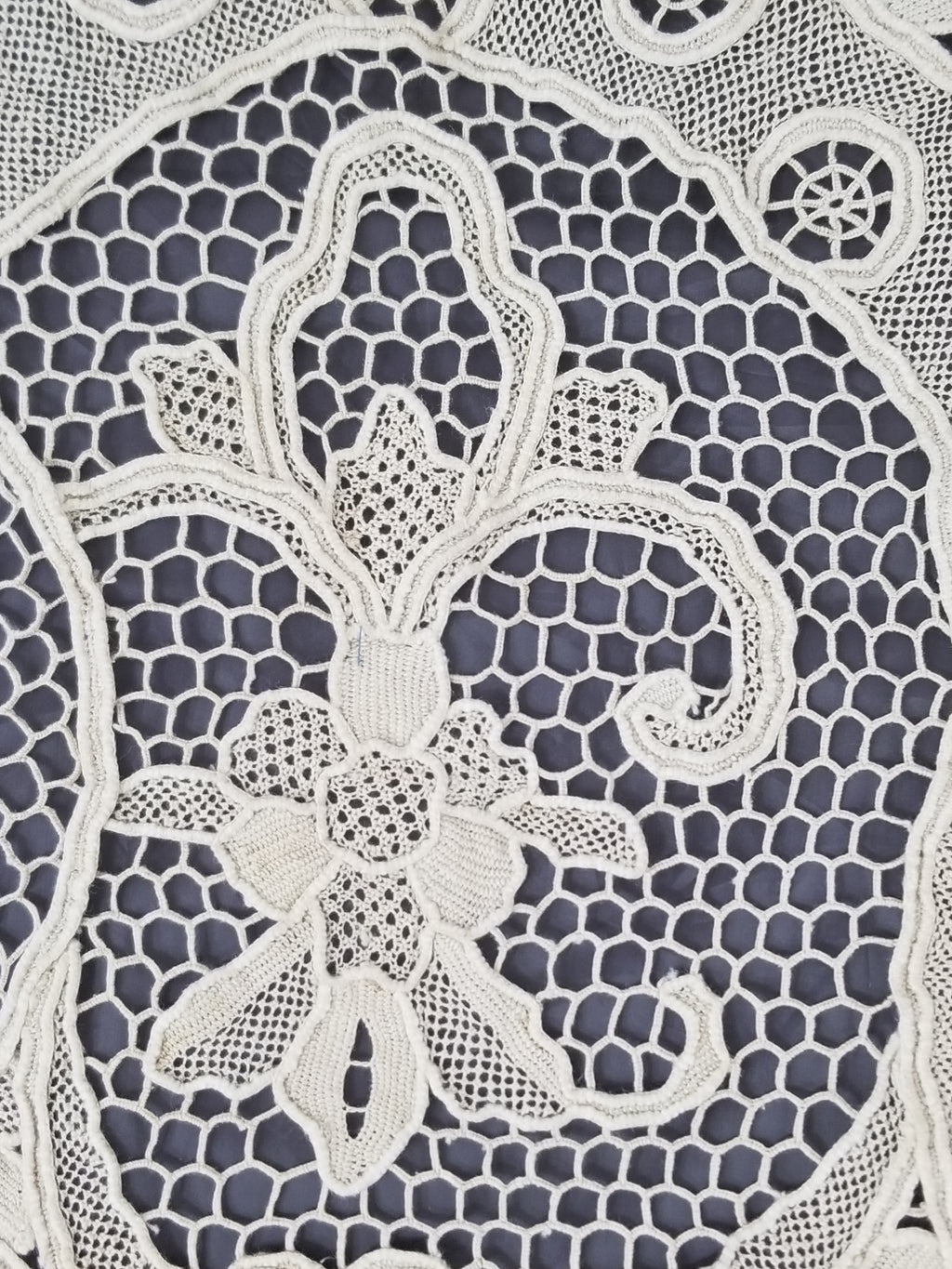 Vintage Point De Venice Needle Lace Banquet Tablecloth 253x162cm