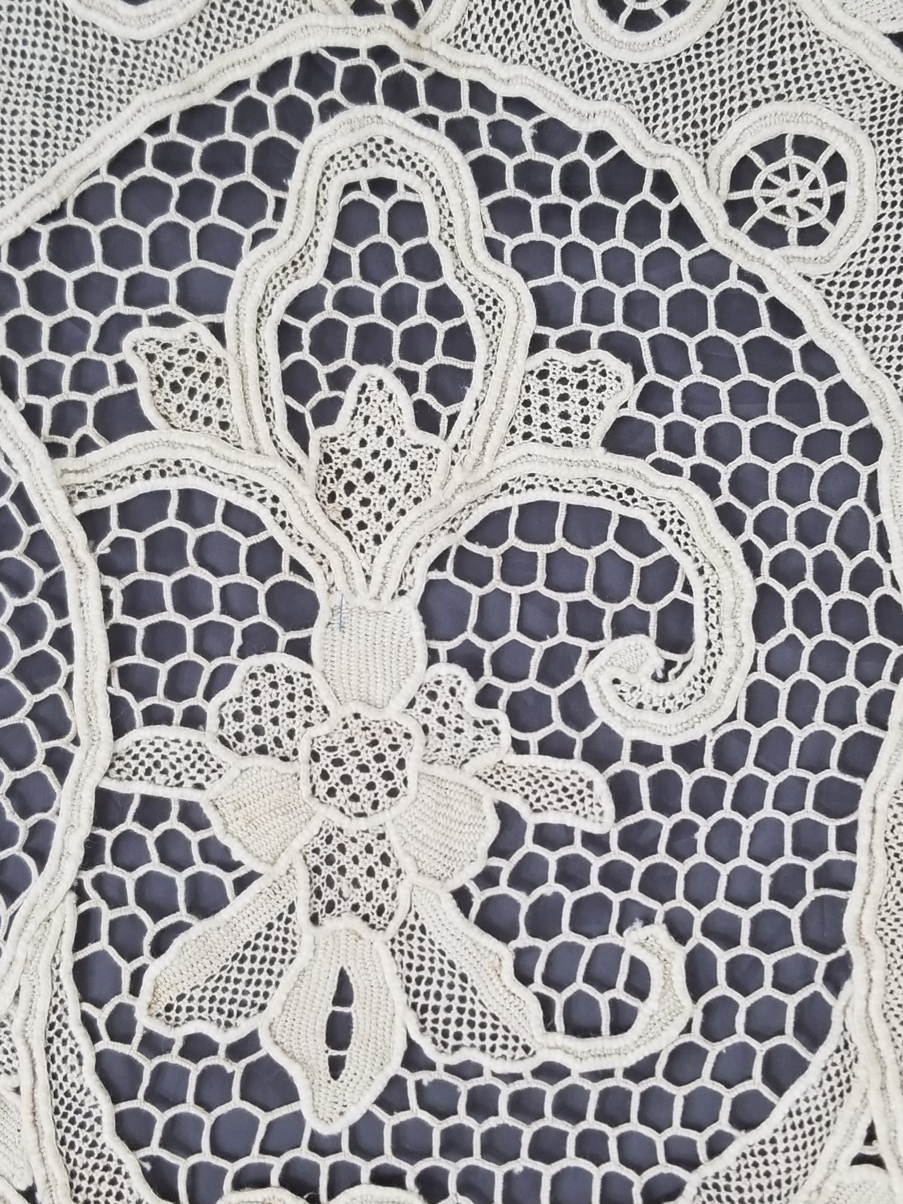 Vintage Point De Venice Needle Lace Banquet Tablecloth 253x162cm