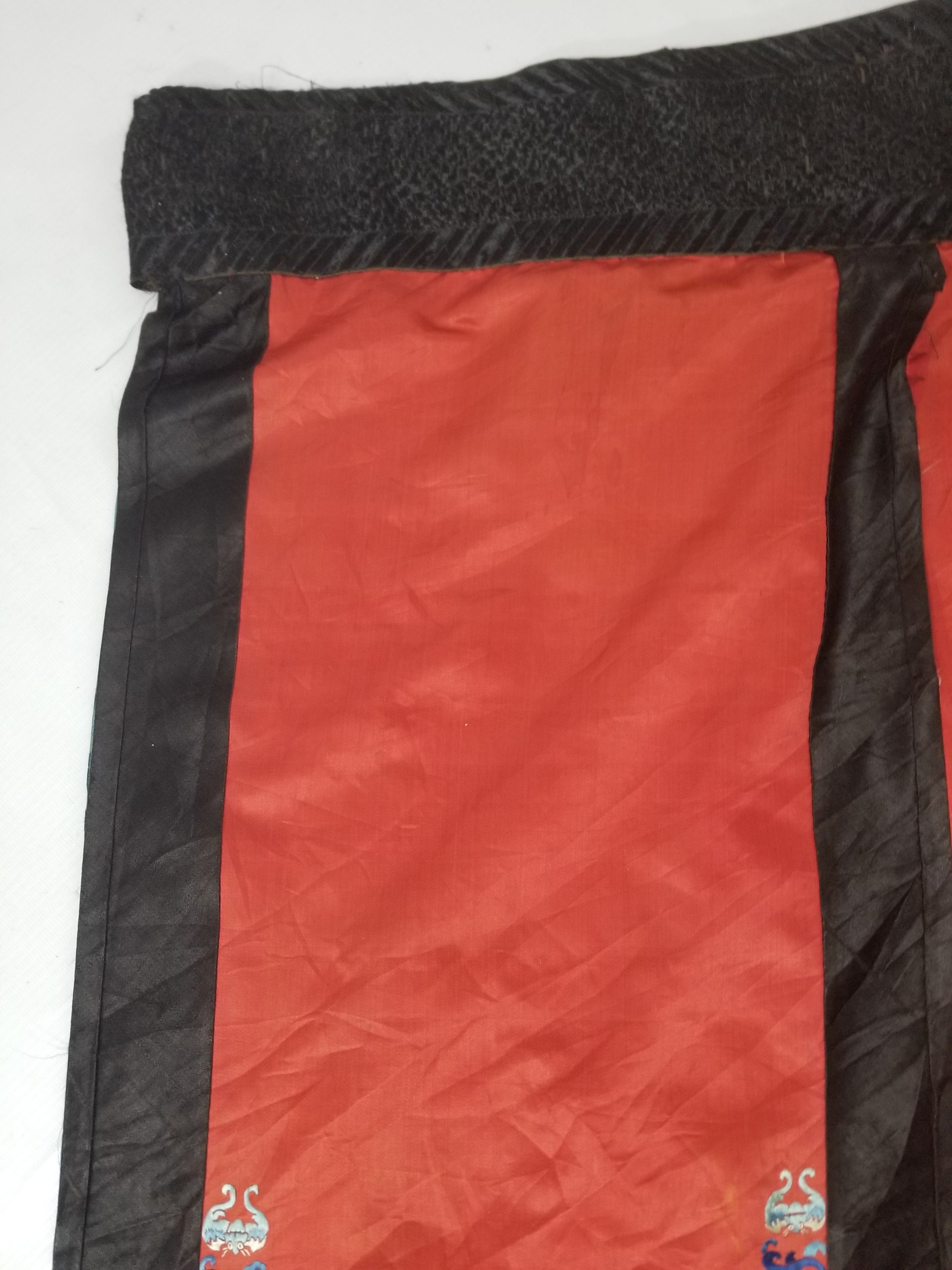 Don't buy, Test transaction. Antique Chinese Hand Embroidered Silk Qun Apron Skirt 118x89cm