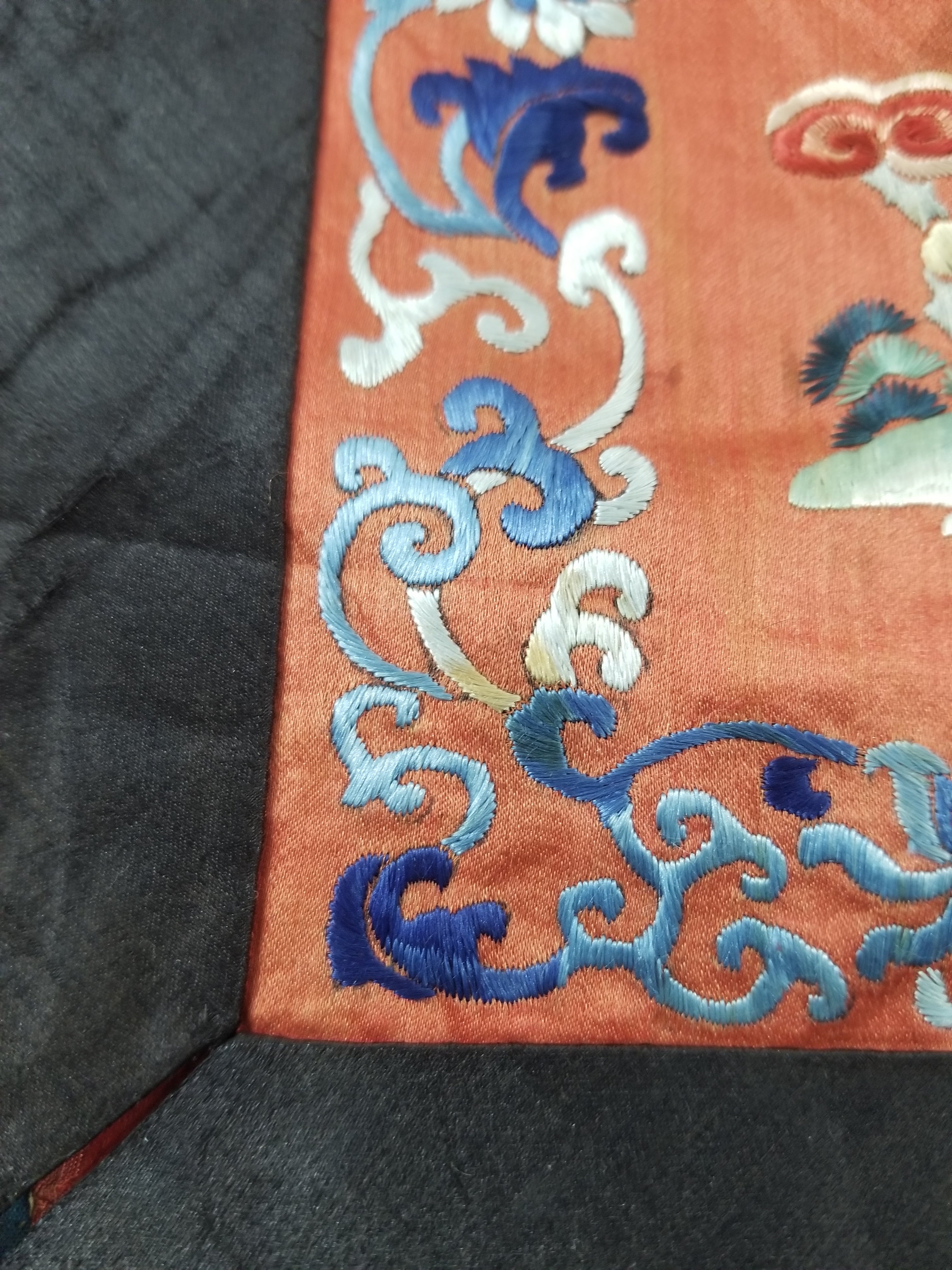 Don't buy, Test transaction. Antique Chinese Hand Embroidered Silk Qun Apron Skirt 118x89cm