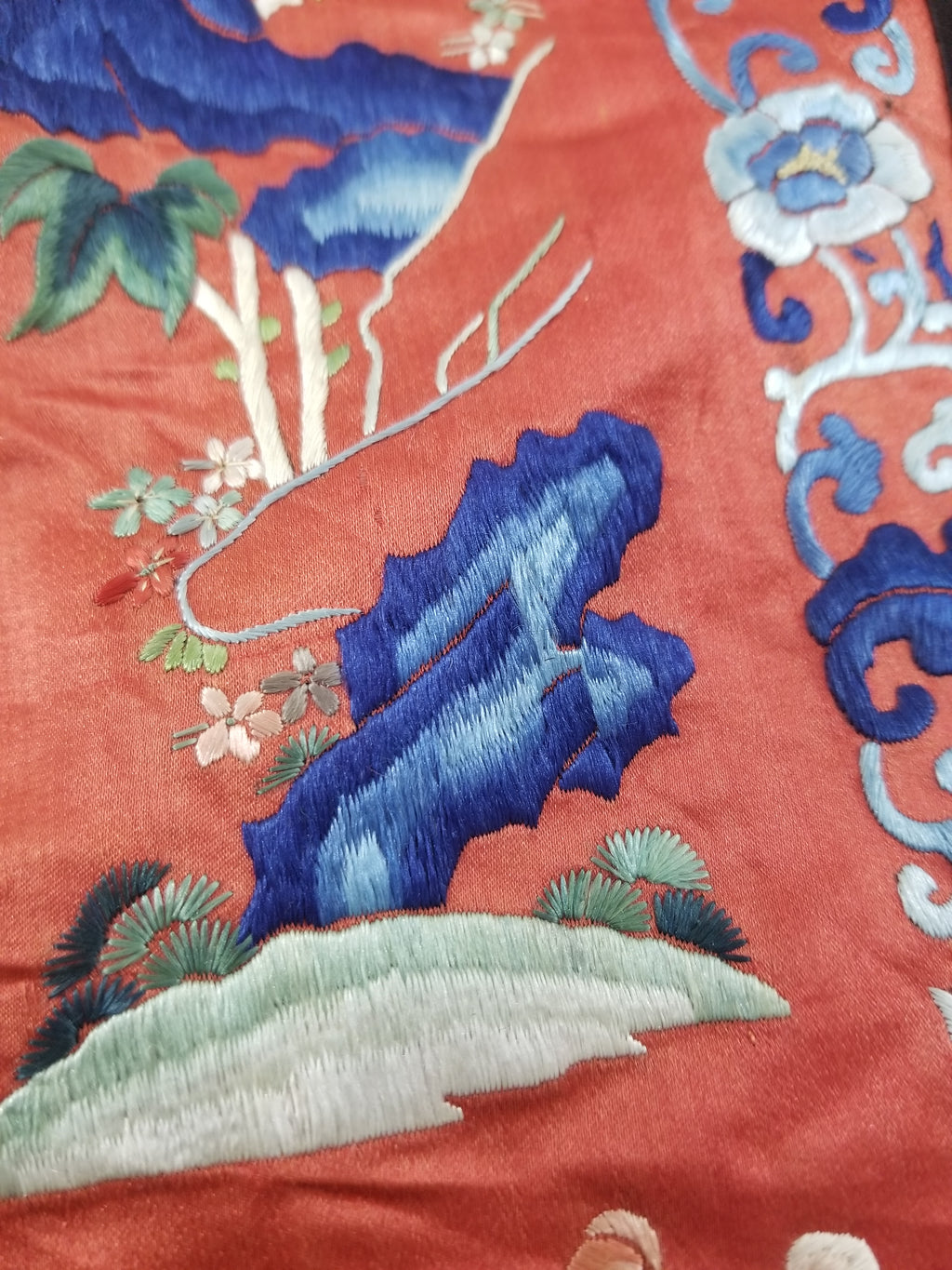Don't buy, Test transaction. Antique Chinese Hand Embroidered Silk Qun Apron Skirt 118x89cm