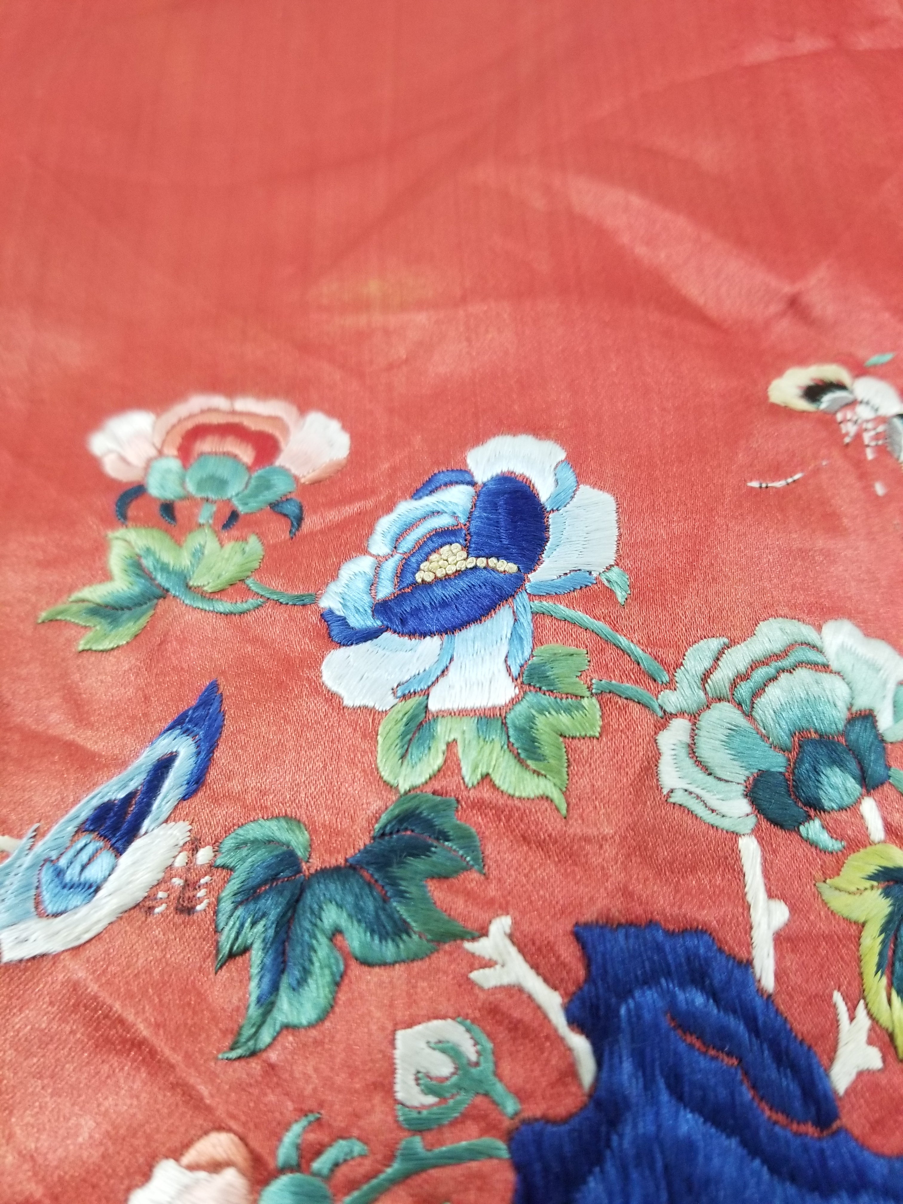 Don't buy, Test transaction. Antique Chinese Hand Embroidered Silk Qun Apron Skirt 118x89cm