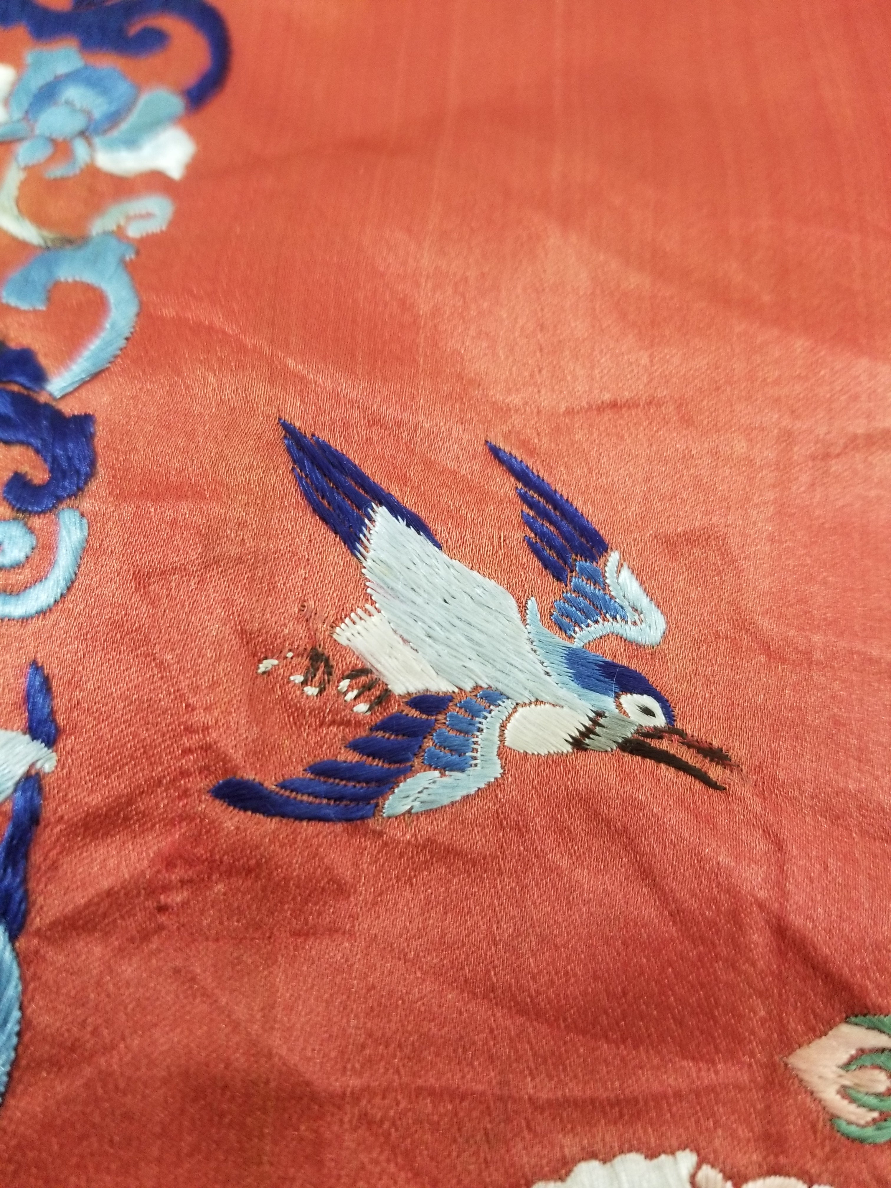 Don't buy, Test transaction. Antique Chinese Hand Embroidered Silk Qun Apron Skirt 118x89cm