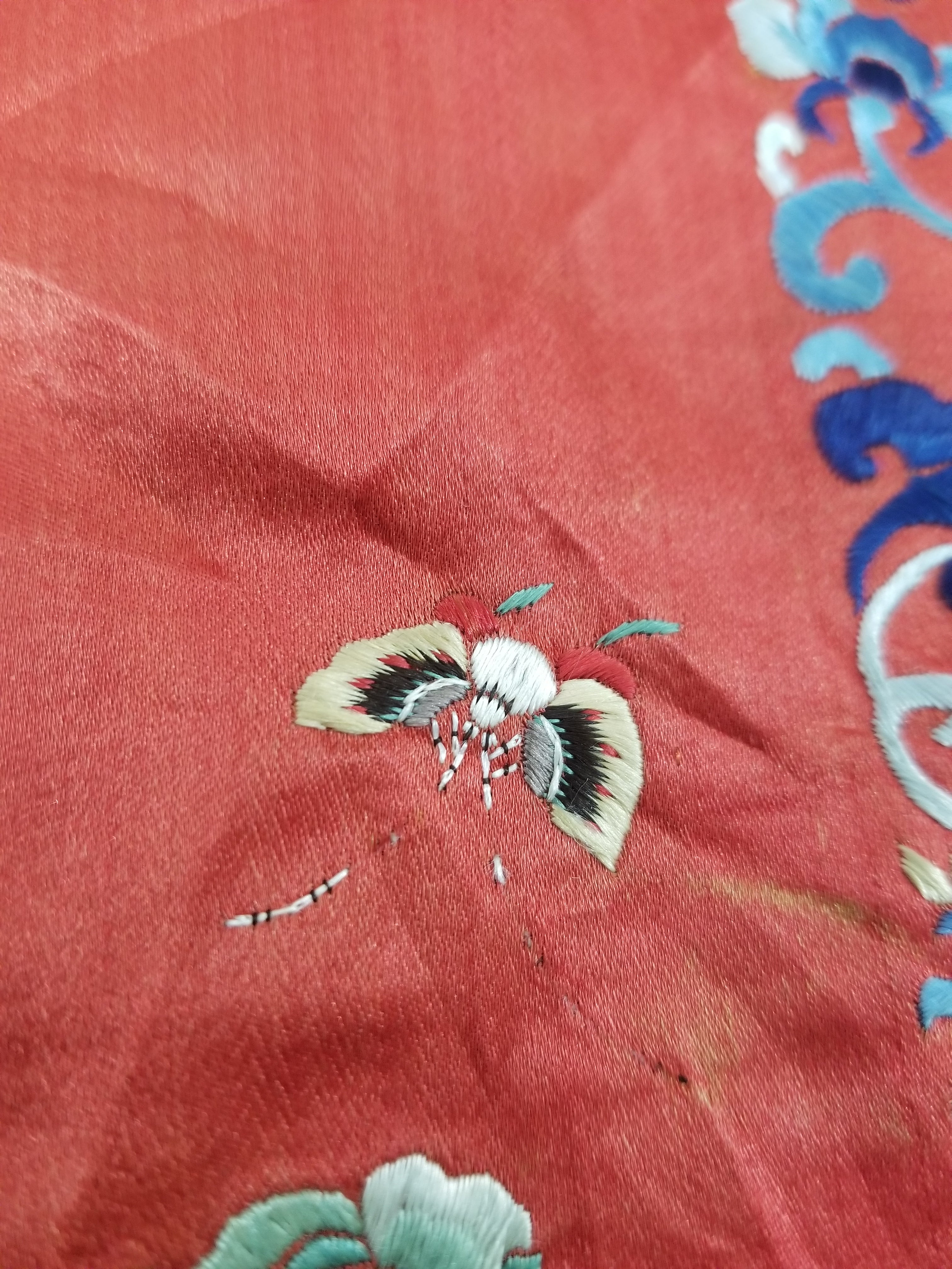Don't buy, Test transaction. Antique Chinese Hand Embroidered Silk Qun Apron Skirt 118x89cm