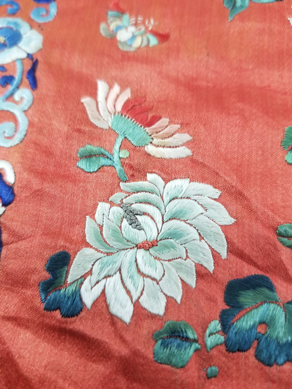 Don't buy, Test transaction. Antique Chinese Hand Embroidered Silk Qun Apron Skirt 118x89cm