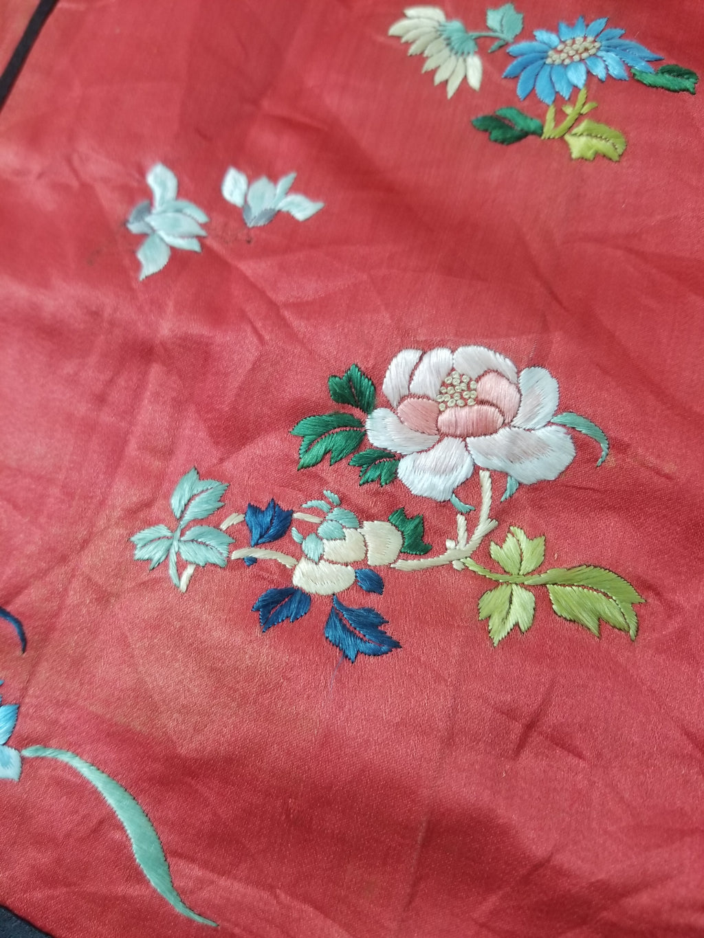 Don't buy, Test transaction. Antique Chinese Hand Embroidered Silk Qun Apron Skirt 118x89cm