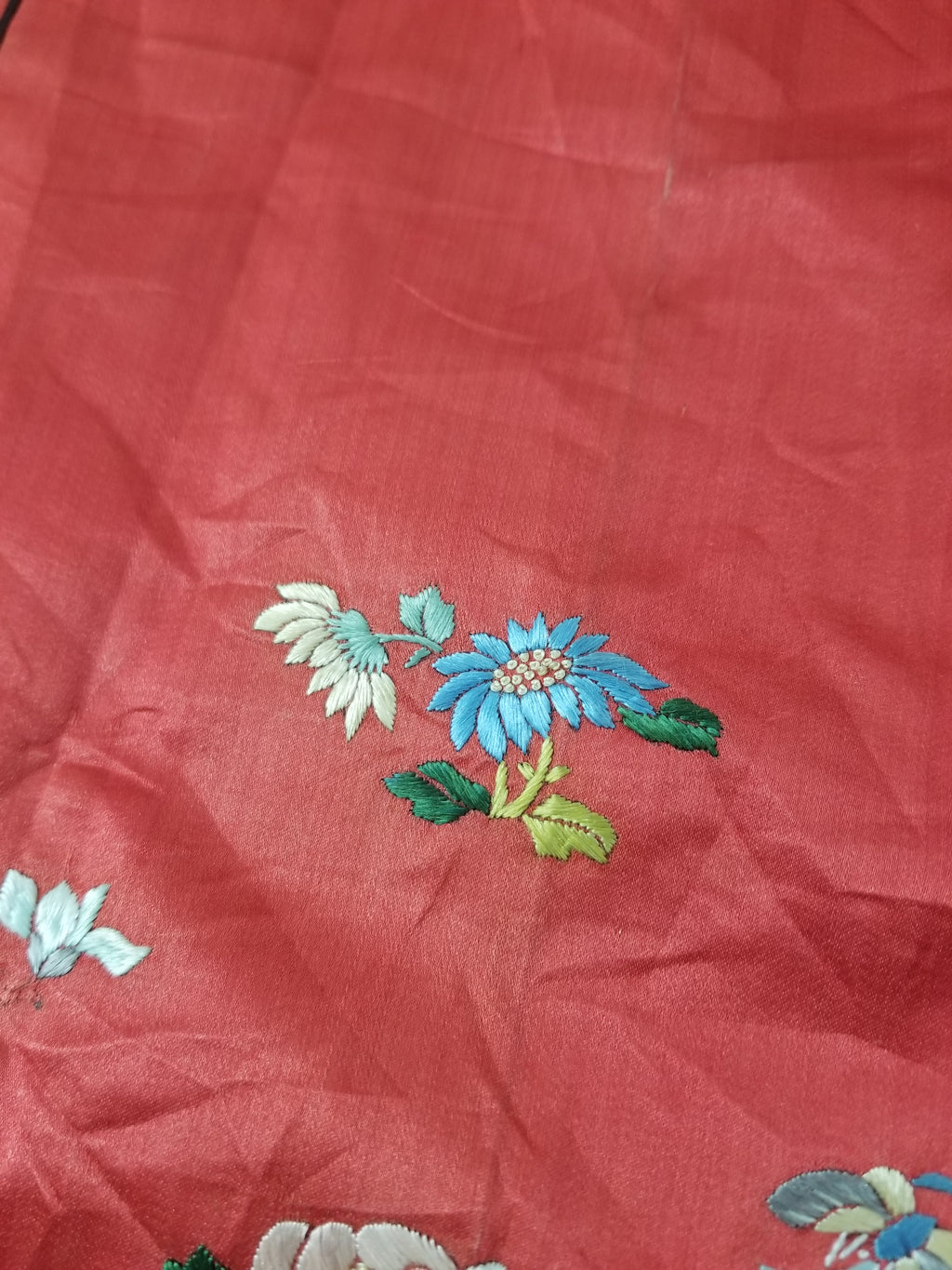 Don't buy, Test transaction. Antique Chinese Hand Embroidered Silk Qun Apron Skirt 118x89cm