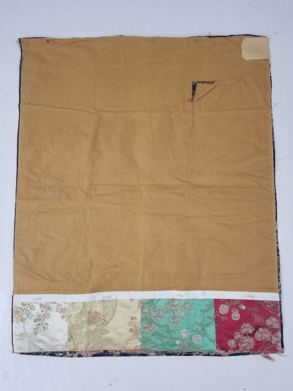Antique French Pagodas & Floral Brocade Textile Panel 79x63cm