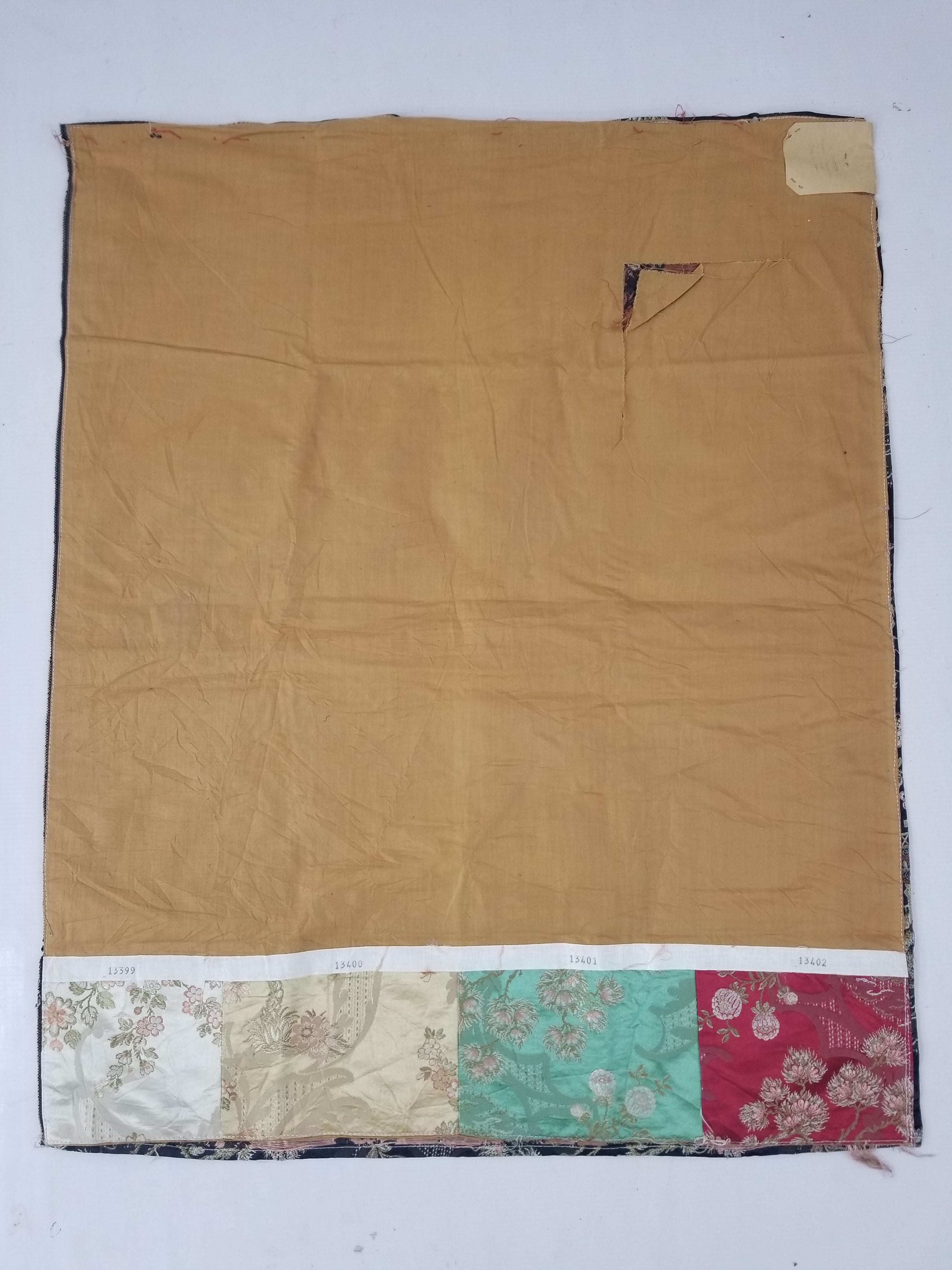Antique French Pagodas & Floral Brocade Textile Panel 79x63cm