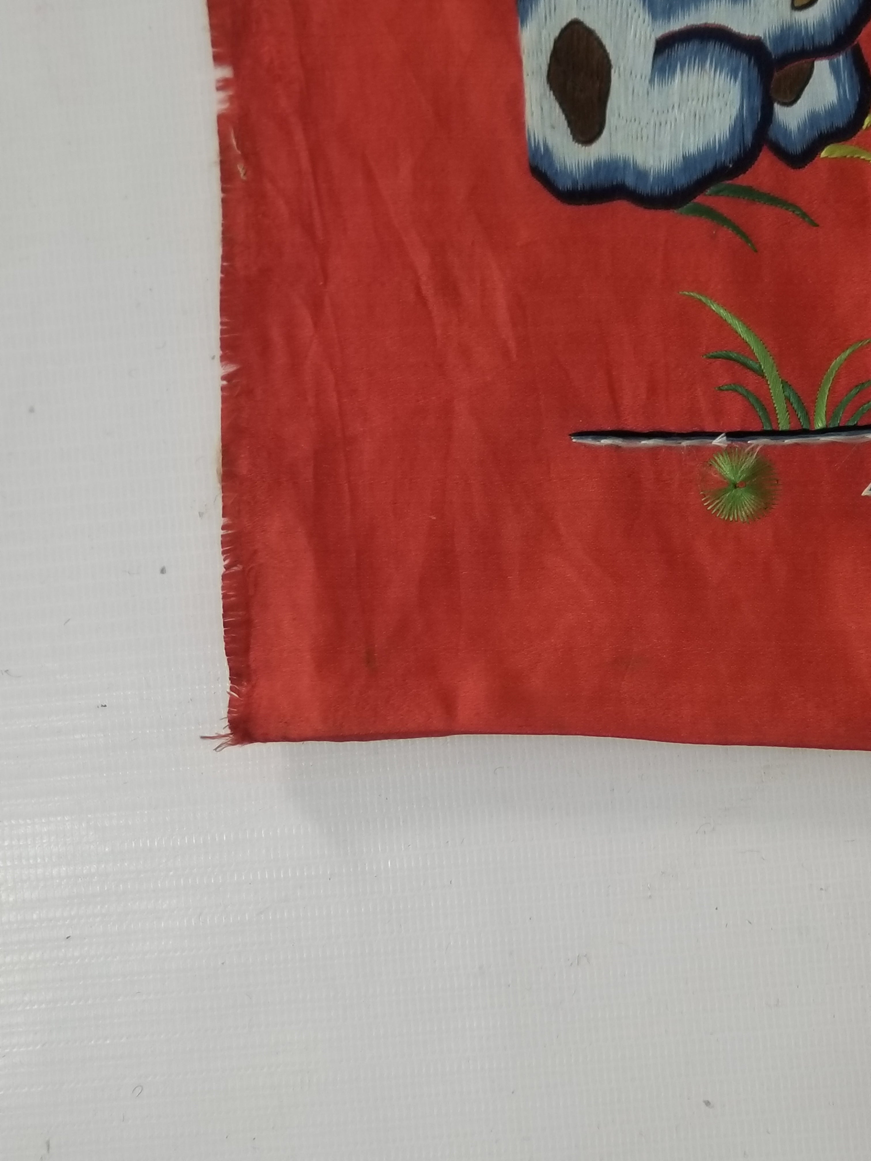 Antique Chinese Gathering of Immortals Hand Embroidered Panel (Qing Era) 203x37c