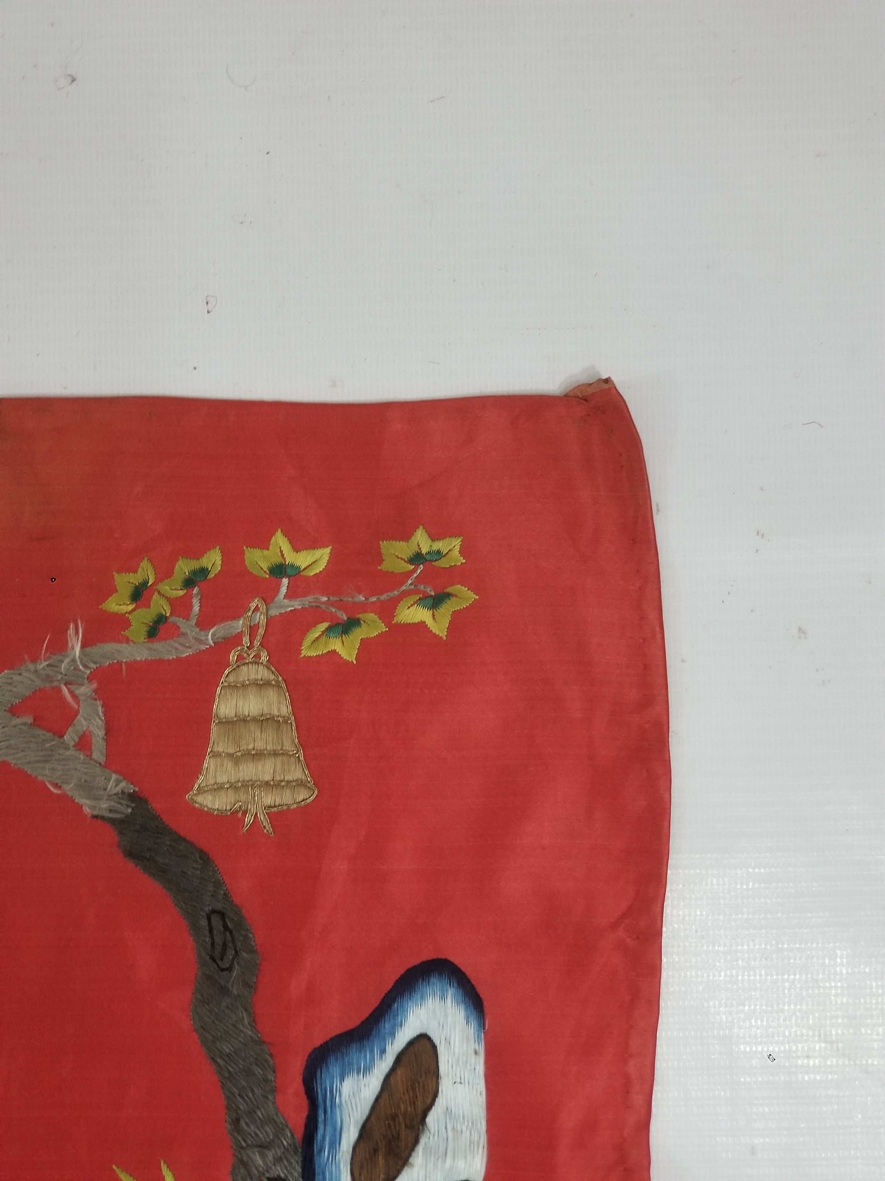 Antique Chinese Gathering of Immortals Hand Embroidered Panel (Qing Era) 203x37c