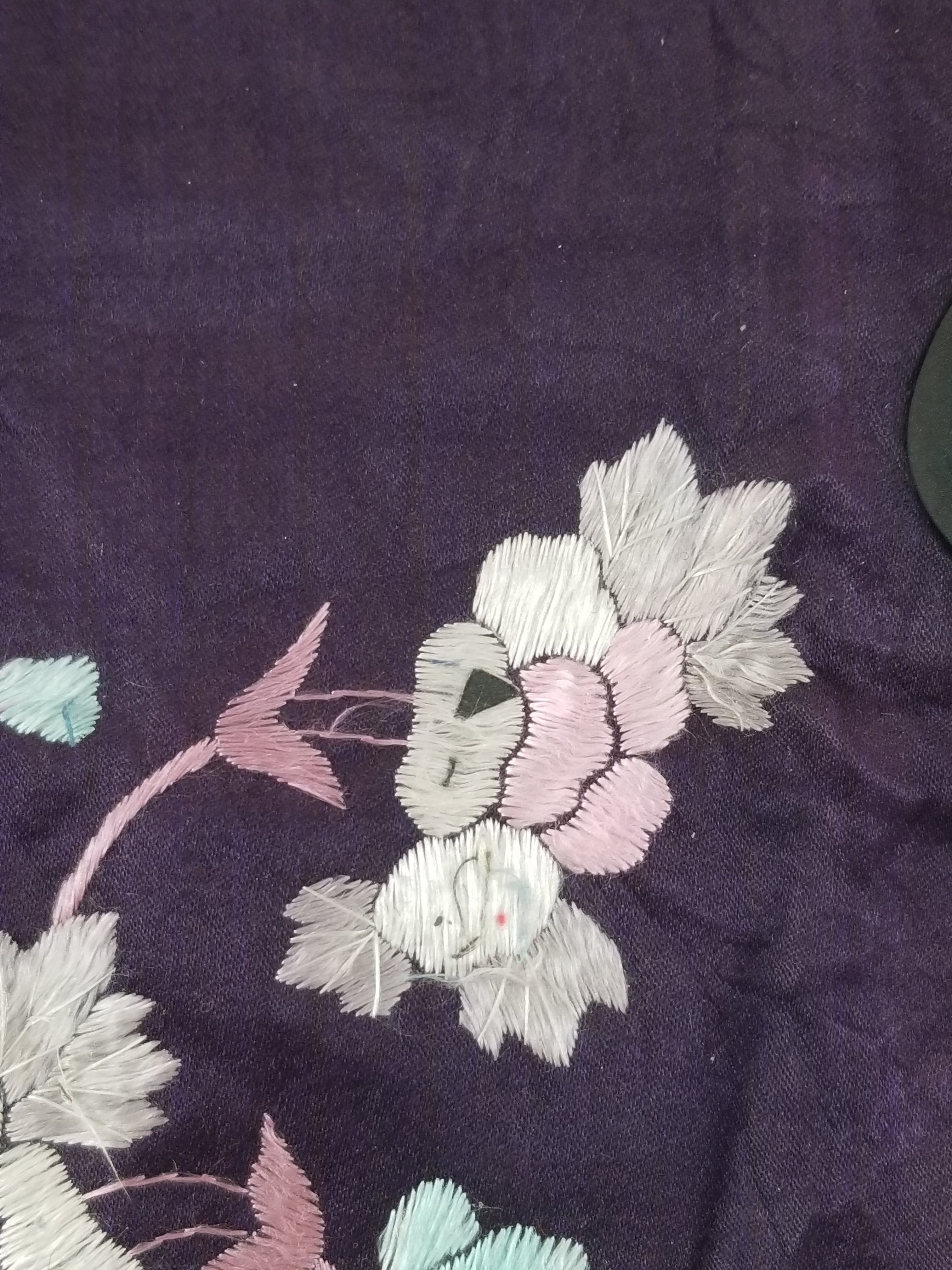 Antique Chinese Traditional Hand Embroidered Floral Silk Robe
