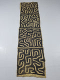 \Antique African Handwoven Kuba Cloth Raffia Textile Runner 220x60cm