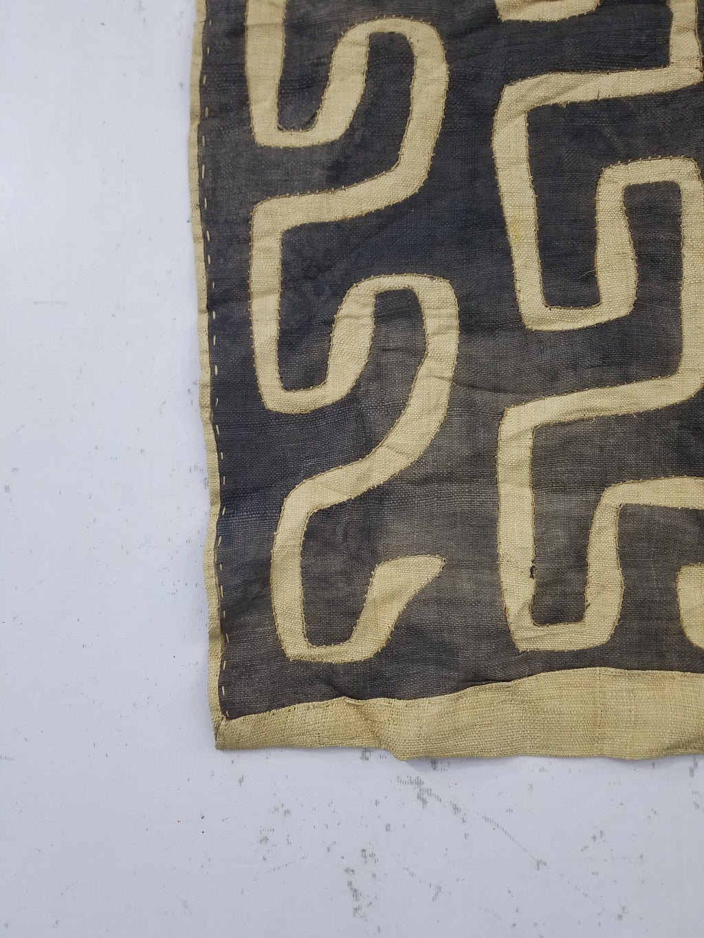 \Antique African Handwoven Kuba Cloth Raffia Textile Runner 220x60cm