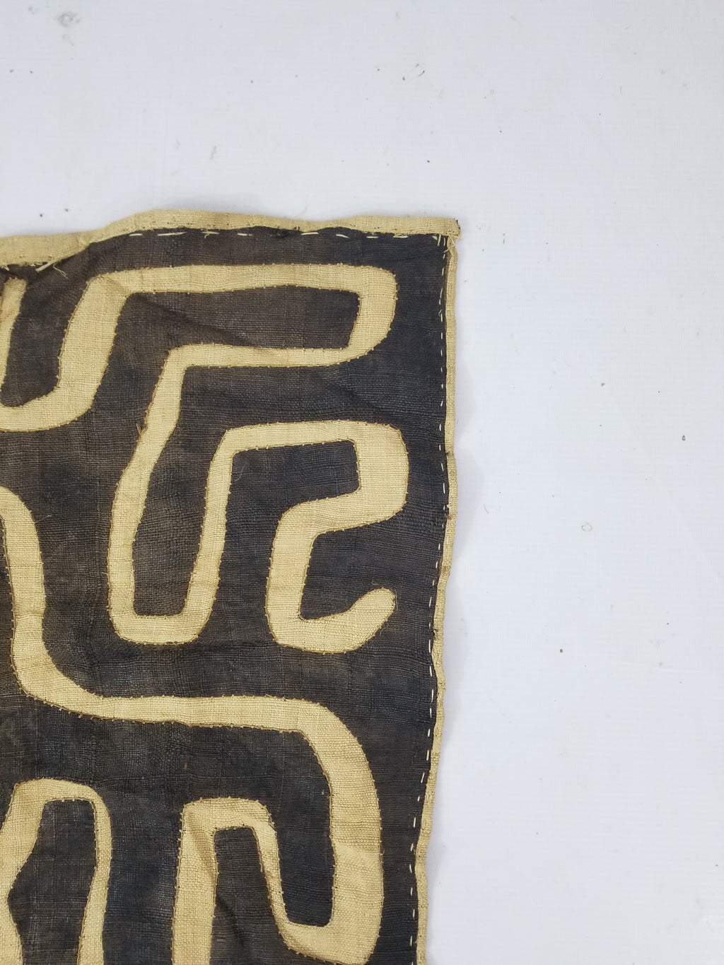 \Antique African Handwoven Kuba Cloth Raffia Textile Runner 220x60cm