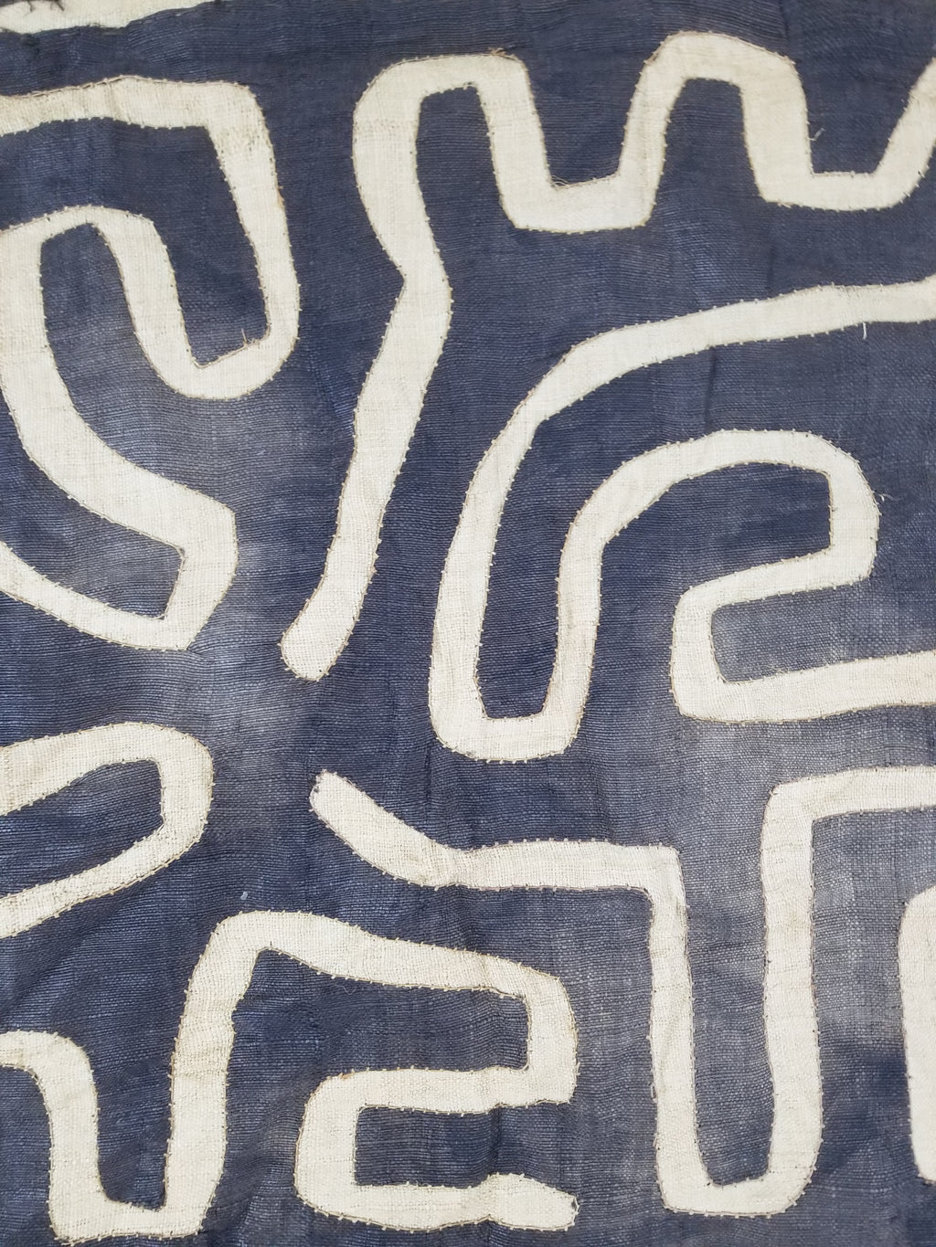 \Antique African Handwoven Kuba Cloth Raffia Textile Runner 220x60cm