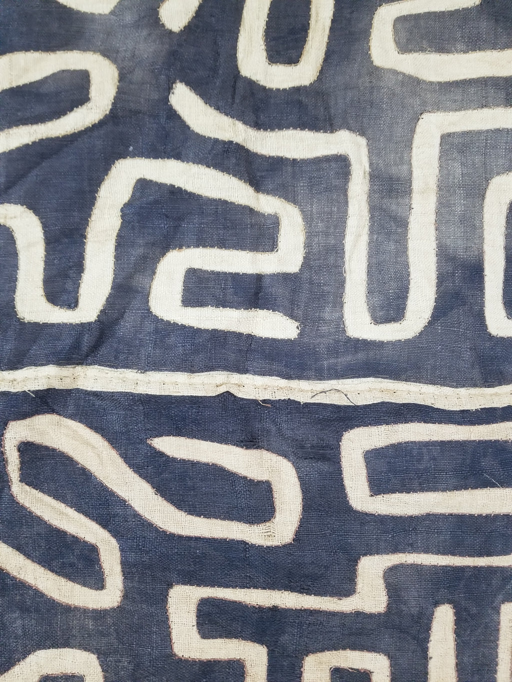 \Antique African Handwoven Kuba Cloth Raffia Textile Runner 220x60cm