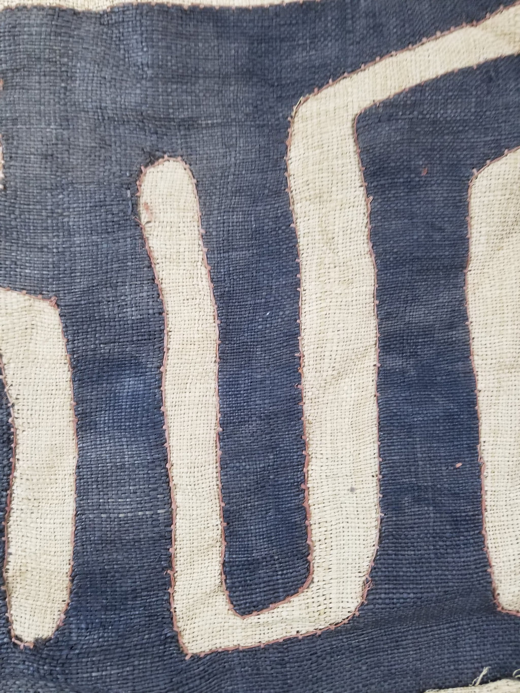 \Antique African Handwoven Kuba Cloth Raffia Textile Runner 220x60cm