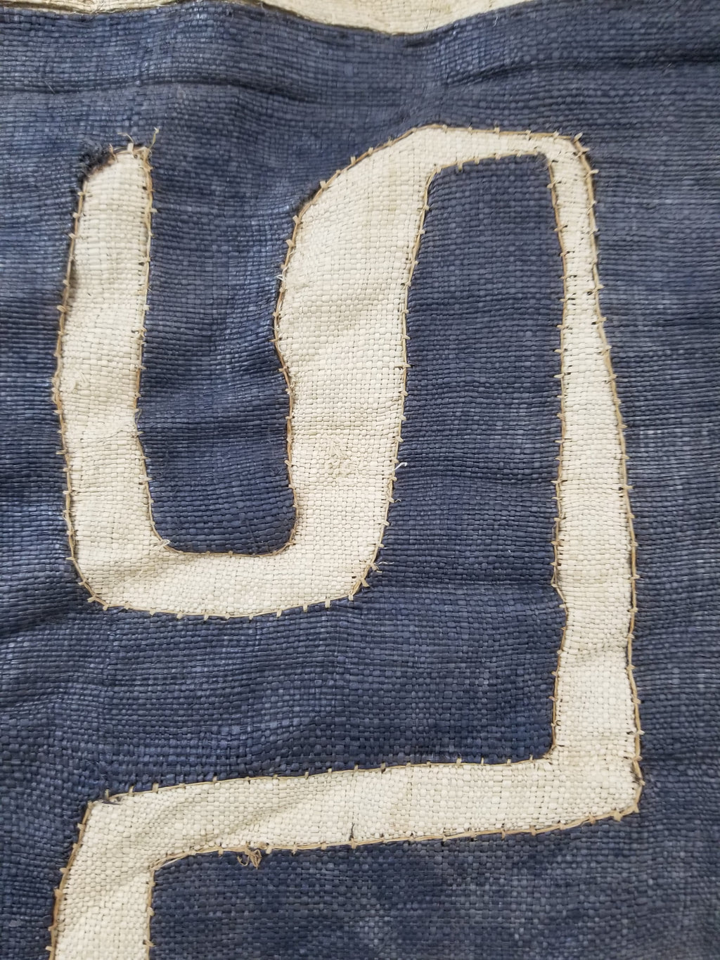 \Antique African Handwoven Kuba Cloth Raffia Textile Runner 220x60cm