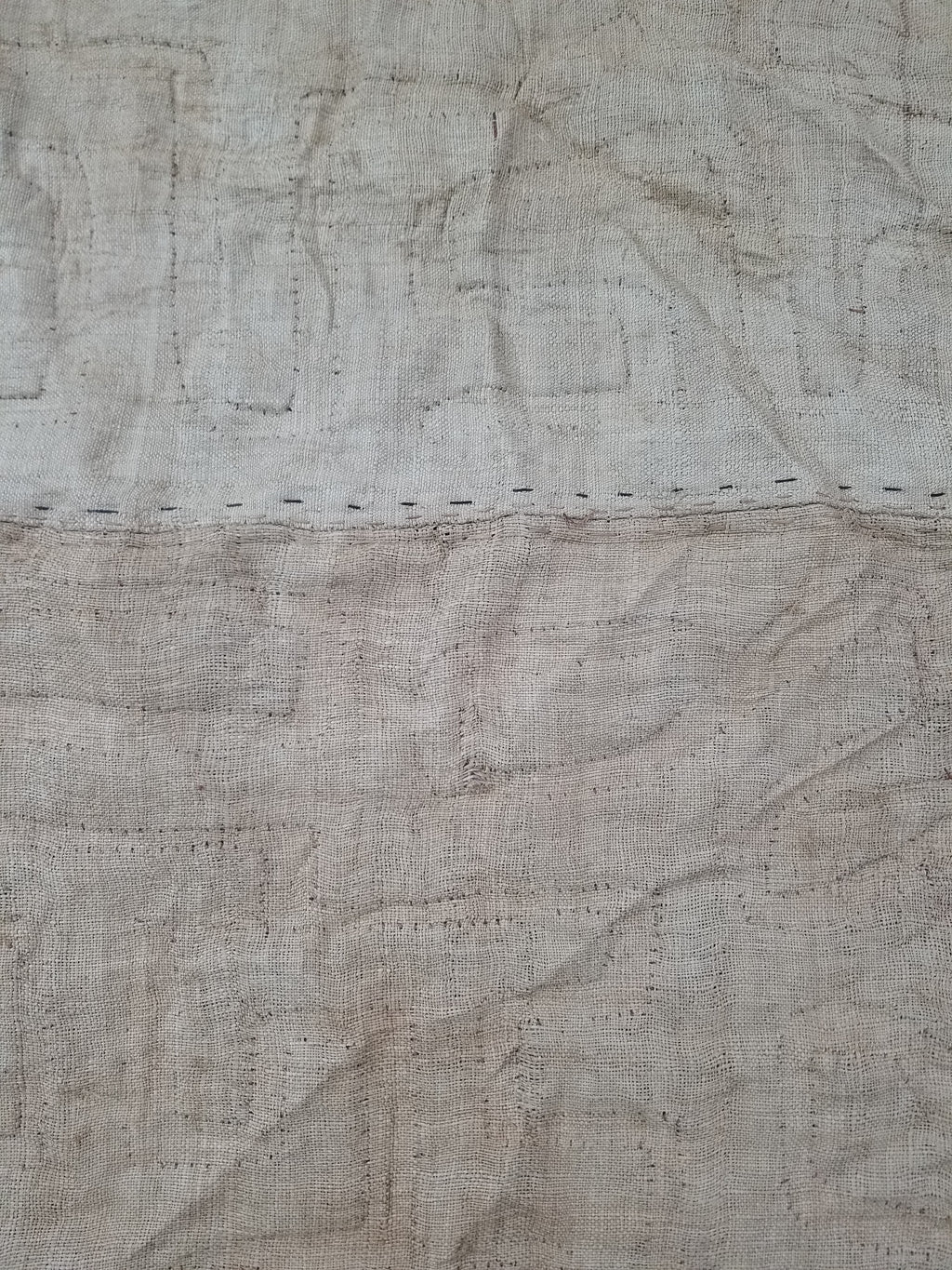 \Antique African Handwoven Kuba Cloth Raffia Textile Runner 220x60cm