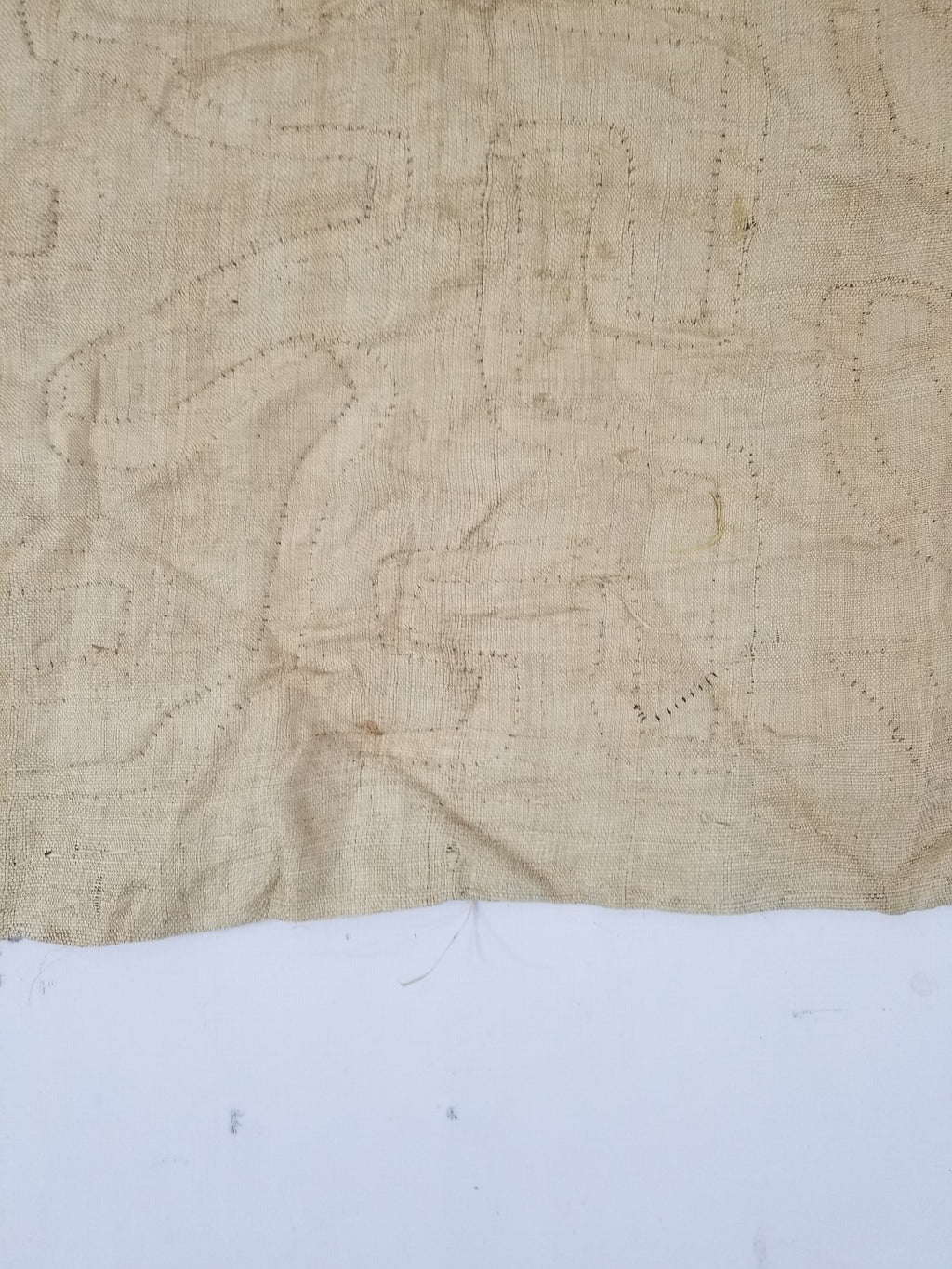 \Antique African Handwoven Kuba Cloth Raffia Textile Runner 220x60cm