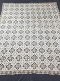 Vintage Point De Venise Needle Lace Madeira Embroidered Floral Tablecloth 260x220cm