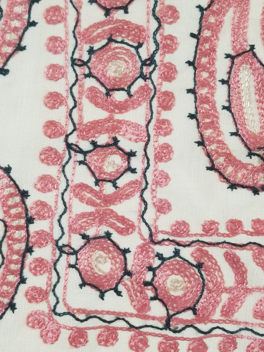 Antique Traditional Syrian Hand Embroidery Floral & Paisley Tablecloth 162x152cm