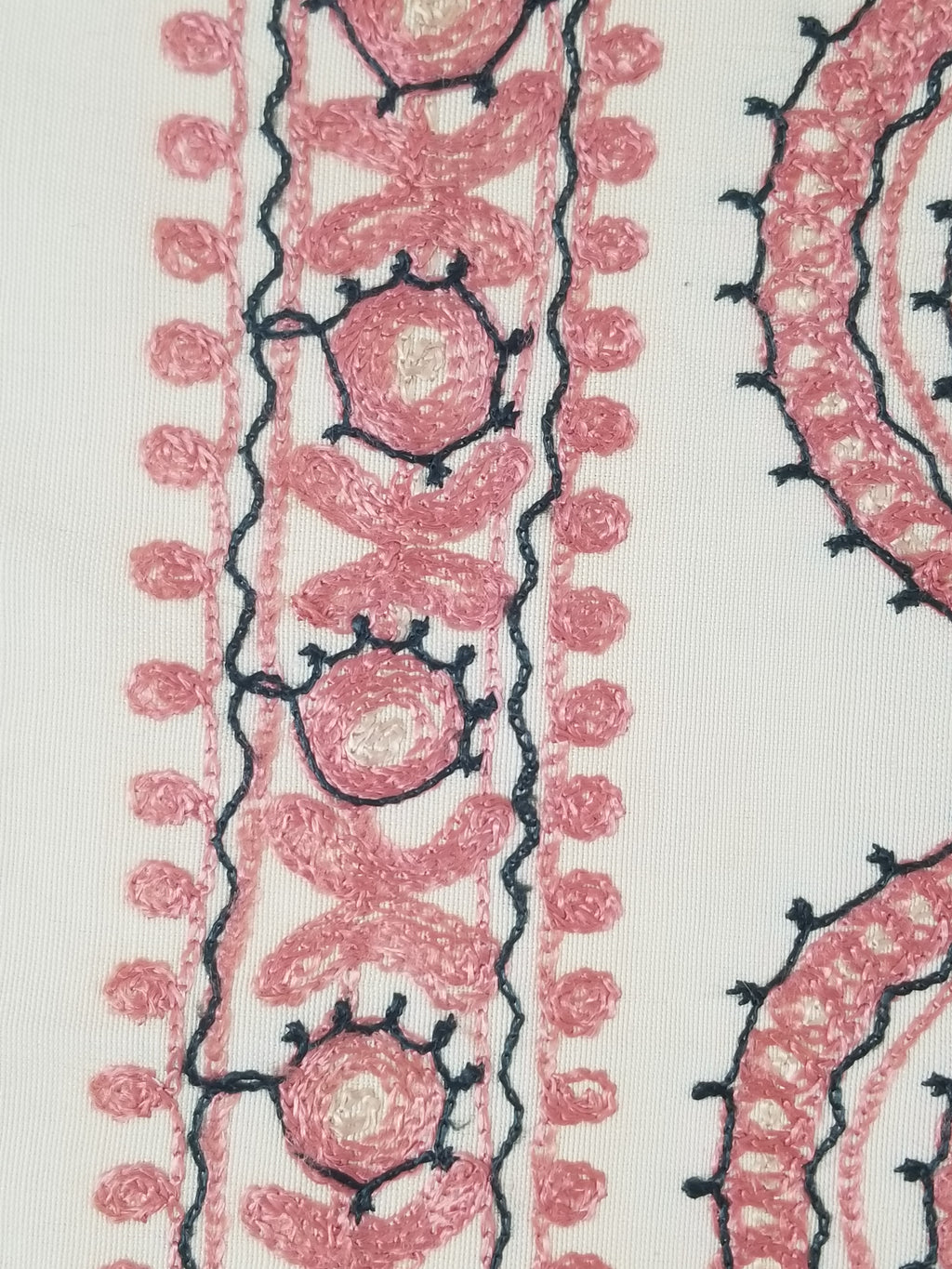 Antique Traditional Syrian Hand Embroidery Floral & Paisley Tablecloth 162x152cm