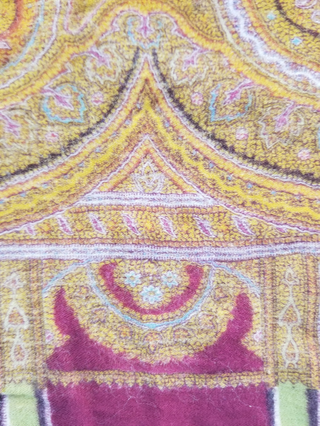 Antique 19thC Victorian Kashmiri Style Paisley Wool Shawl 275x148cm