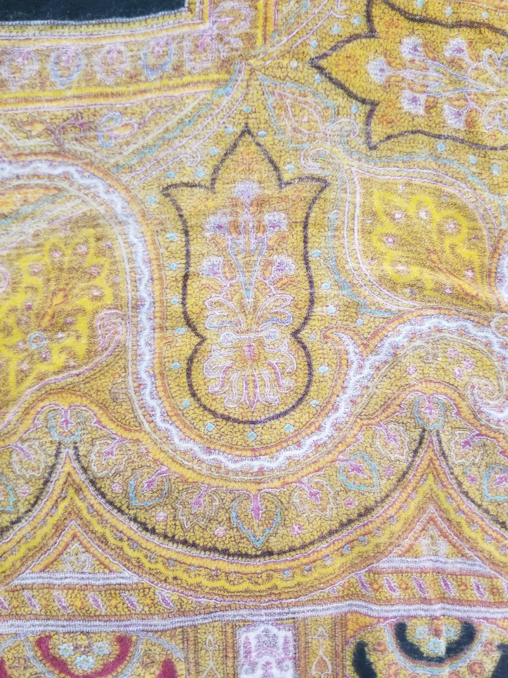 Antique 19thC Victorian Kashmiri Style Paisley Wool Shawl 275x148cm