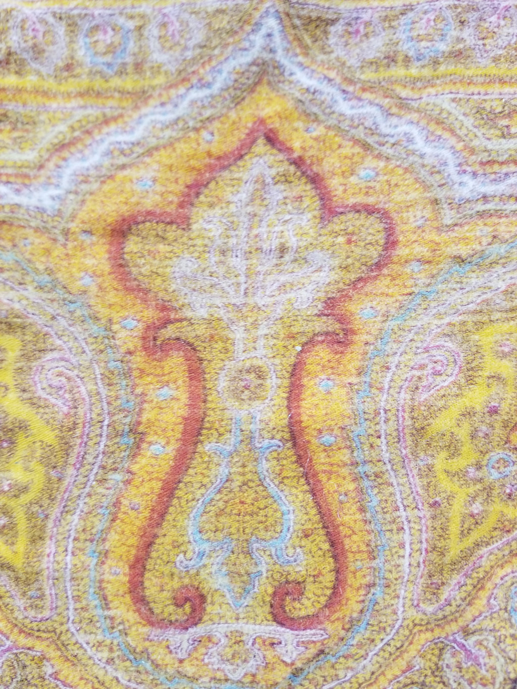 Antique 19thC Victorian Kashmiri Style Paisley Wool Shawl 275x148cm