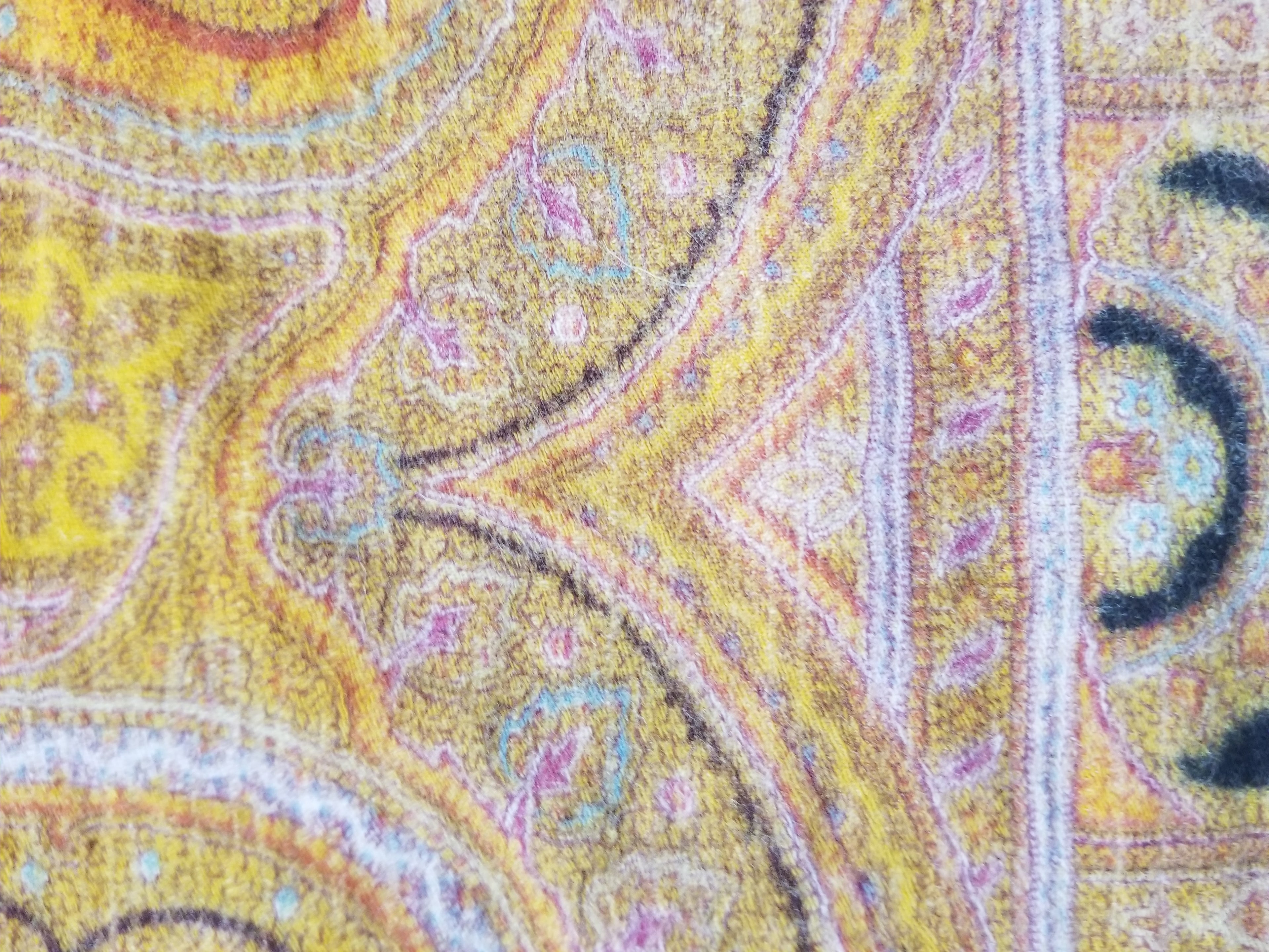 Antique 19thC Victorian Kashmiri Style Paisley Wool Shawl 275x148cm