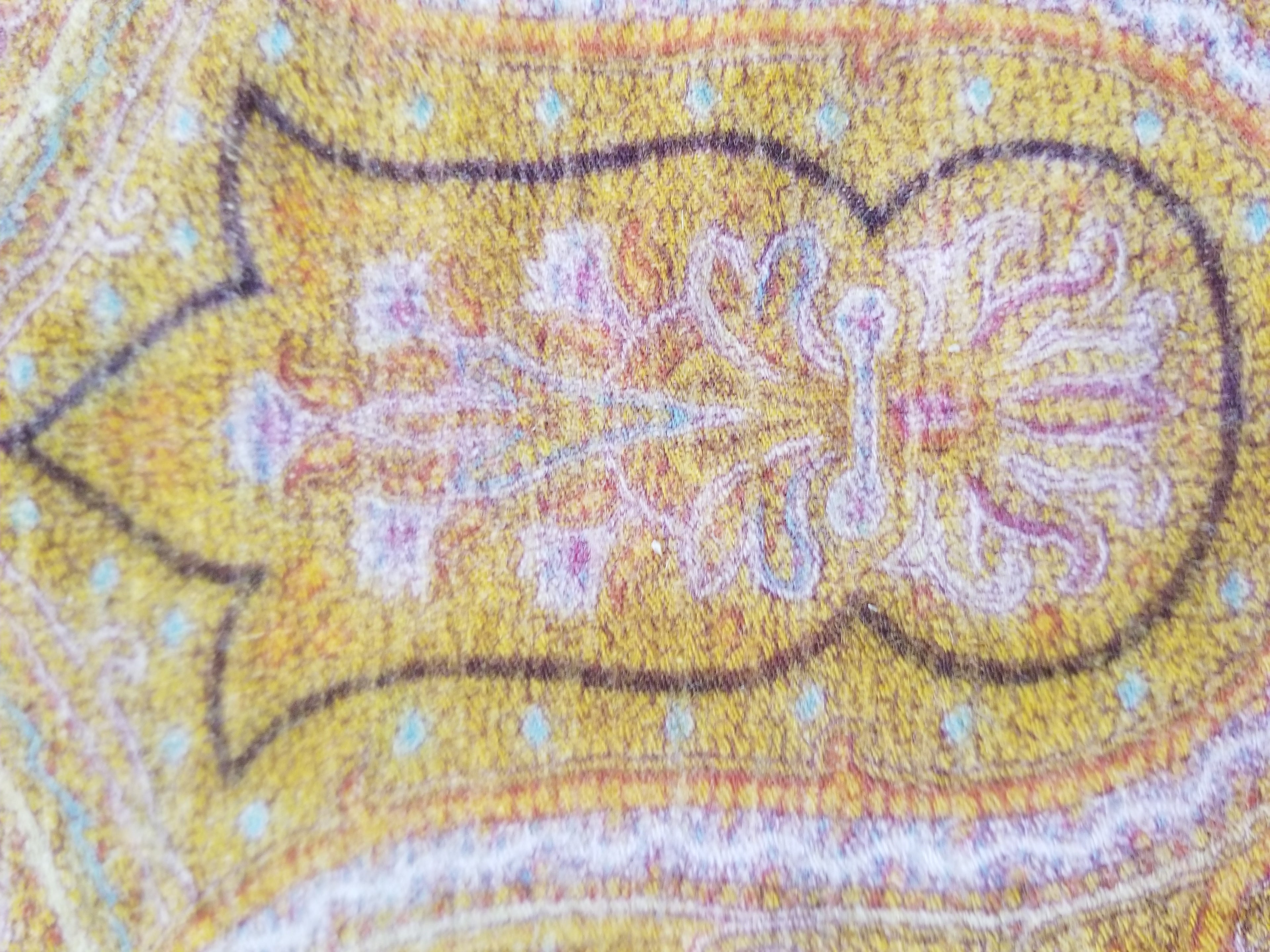 Antique 19thC Victorian Kashmiri Style Paisley Wool Shawl 275x148cm