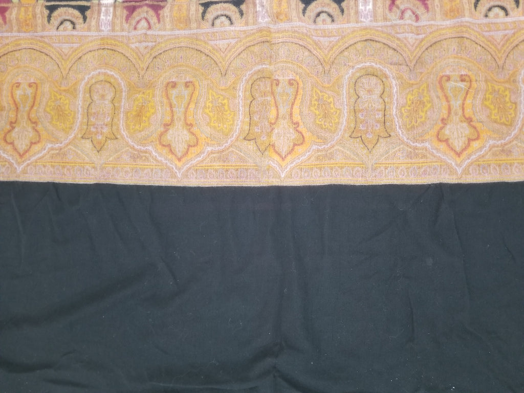 Antique 19thC Victorian Kashmiri Style Paisley Wool Shawl 275x148cm