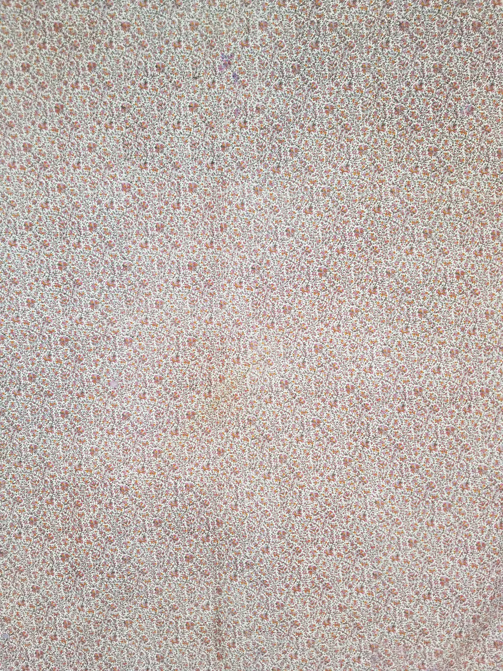 Antique Traditional Hand Block Printed Floral Woolen Shawl 178x173cm