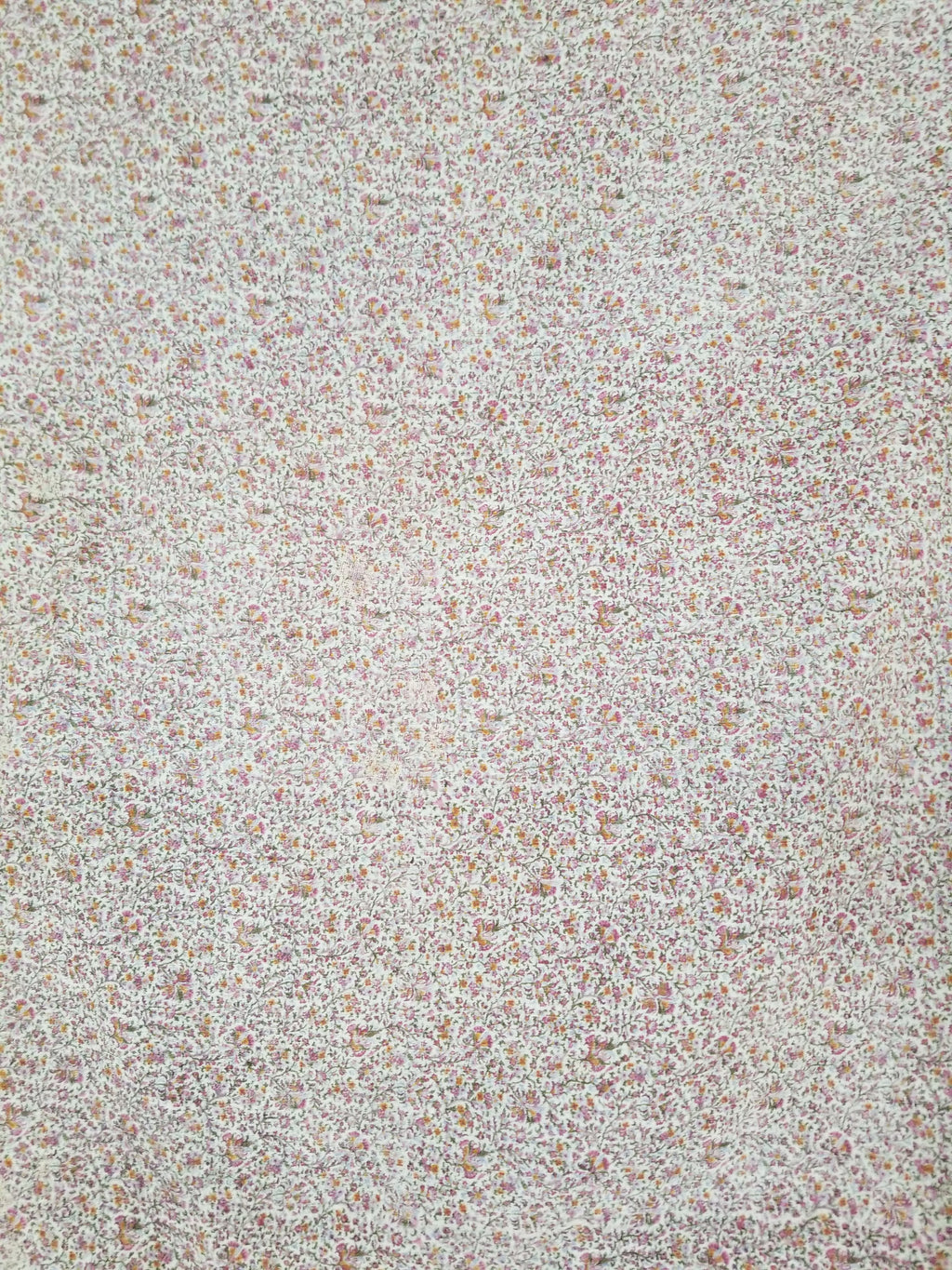 Antique Traditional Hand Block Printed Floral Woolen Shawl 178x173cm