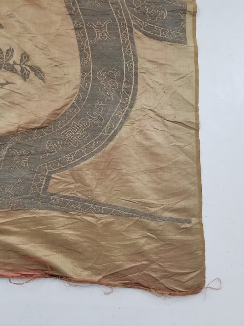 Antique Ming Dyansty Buddhist & Chinese Symbolic Motifs Brocade Textile 315x89cm