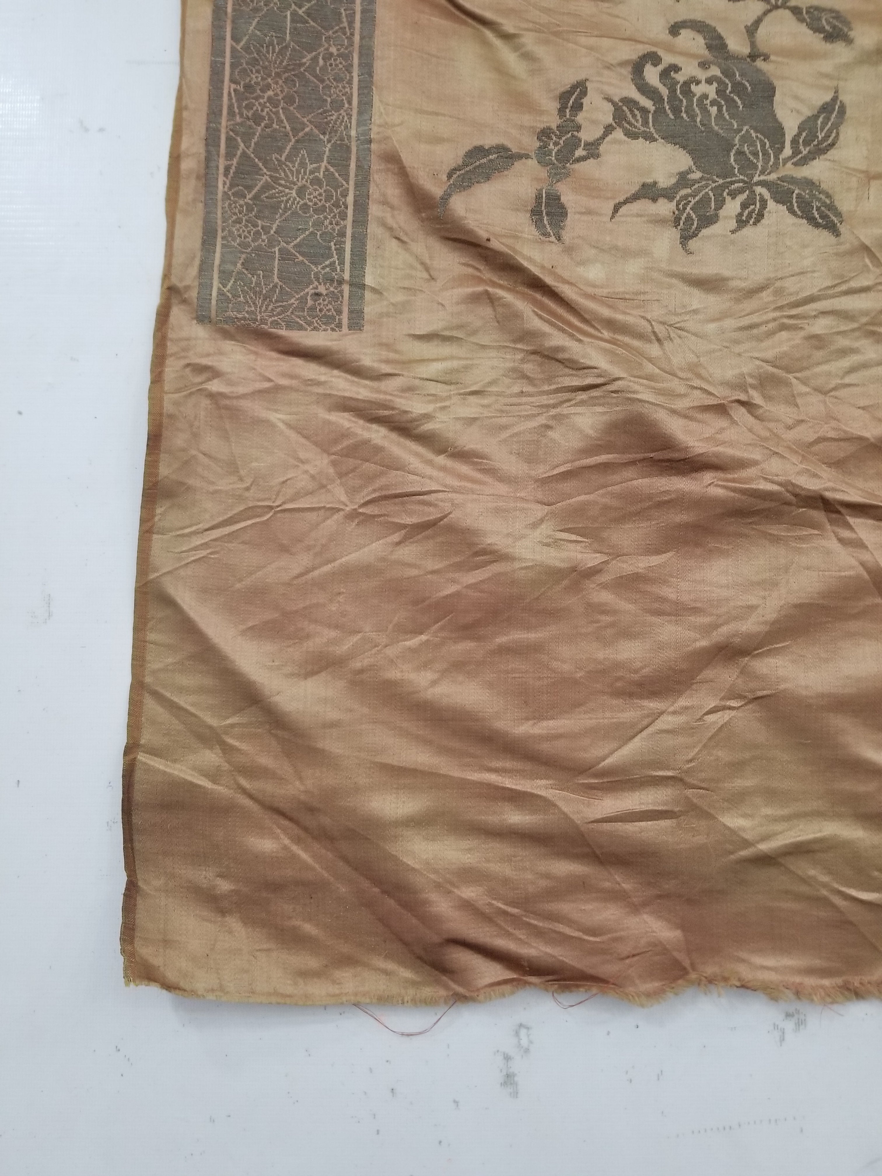 Antique Ming Dyansty Buddhist & Chinese Symbolic Motifs Brocade Textile 315x89cm