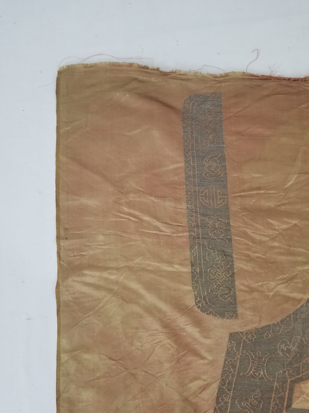 Antique Ming Dyansty Buddhist & Chinese Symbolic Motifs Brocade Textile 315x89cm