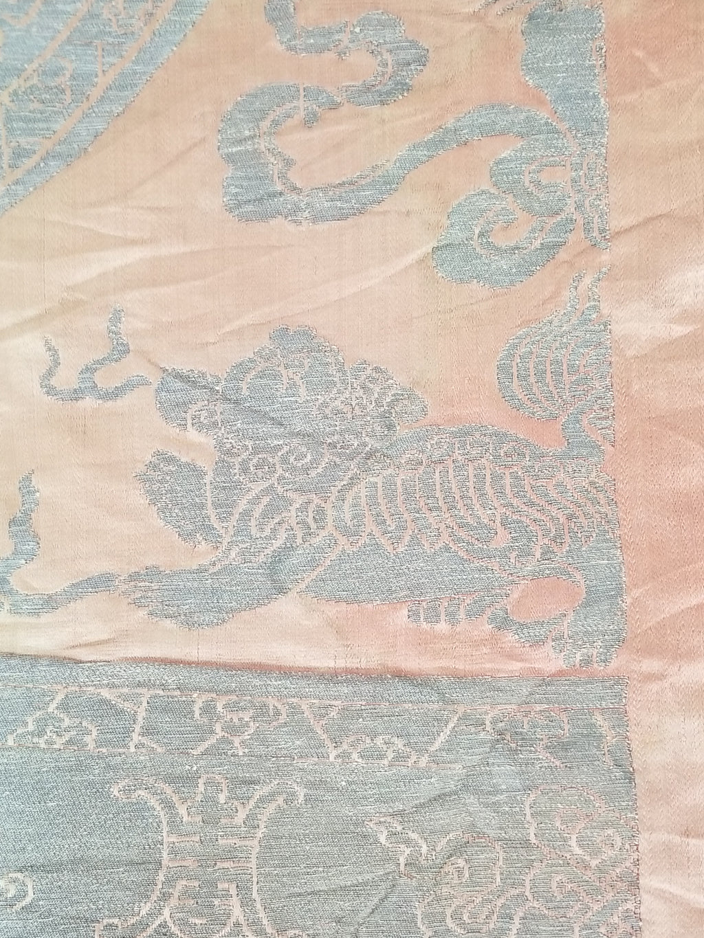 Antique Ming Dyansty Buddhist & Chinese Symbolic Motifs Brocade Textile 315x89cm