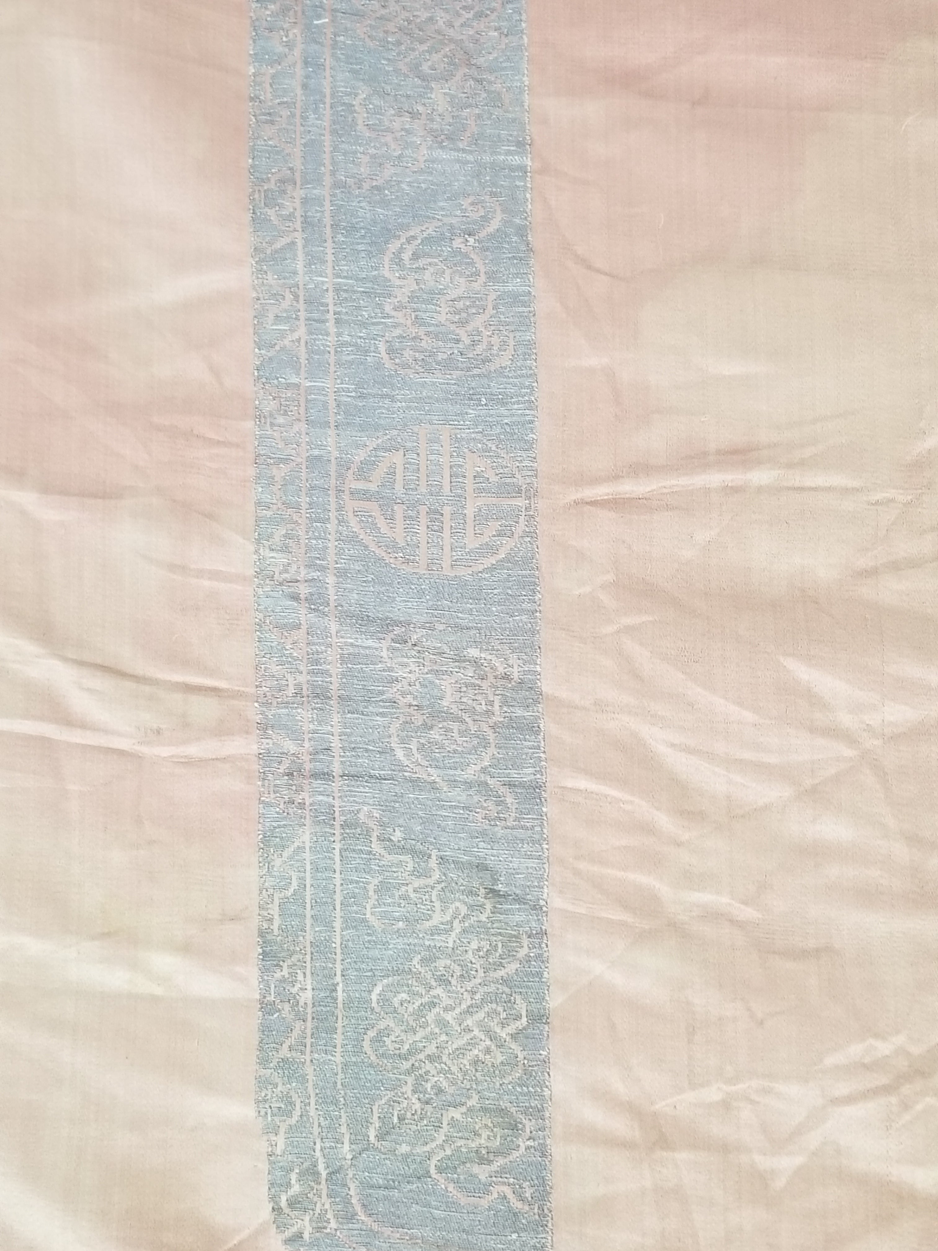 Antique Ming Dyansty Buddhist & Chinese Symbolic Motifs Brocade Textile 315x89cm