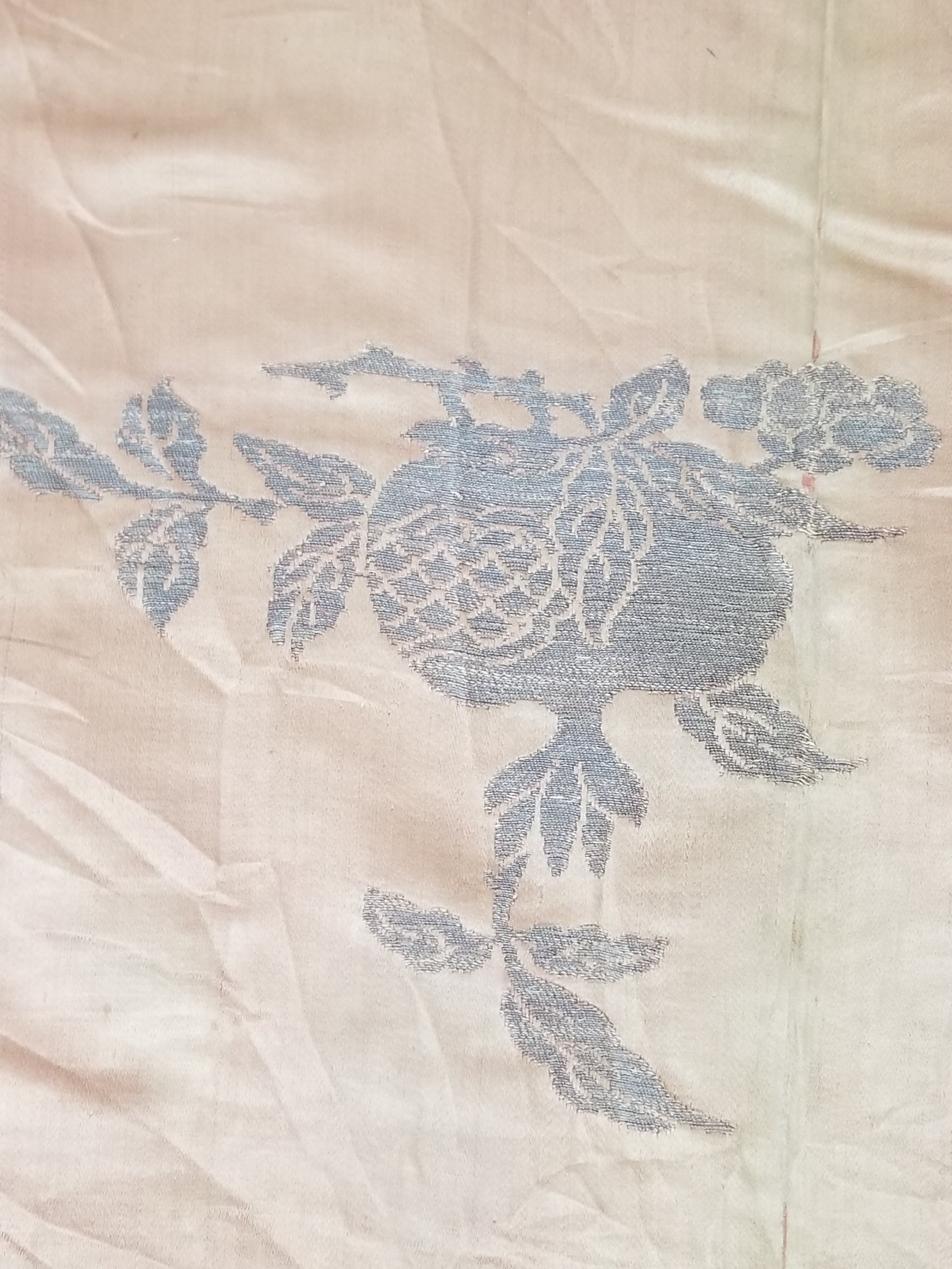 Antique Ming Dyansty Buddhist & Chinese Symbolic Motifs Brocade Textile 315x89cm