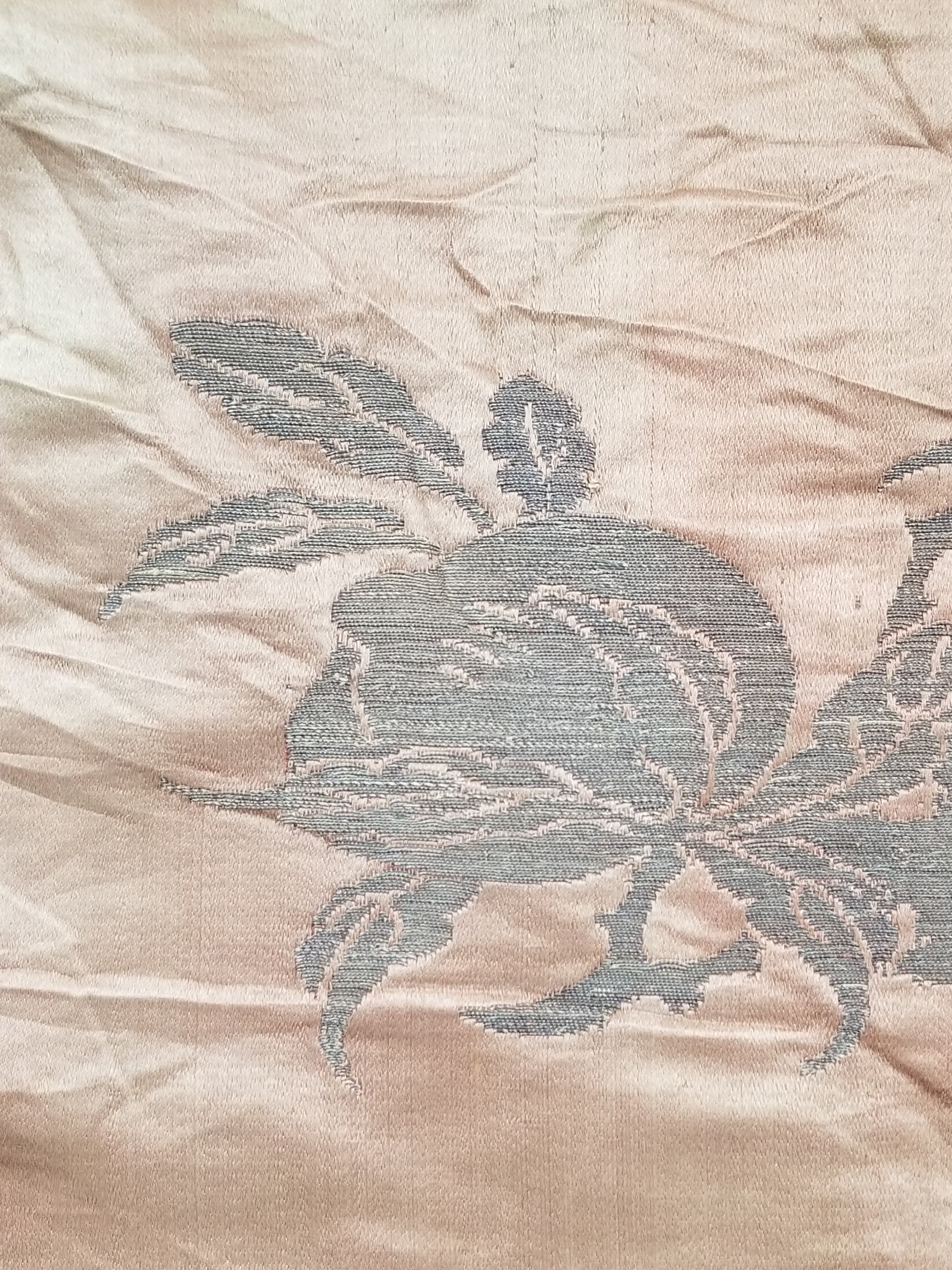 Antique Ming Dyansty Buddhist & Chinese Symbolic Motifs Brocade Textile 315x89cm