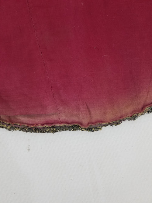 Antique Ottoman Silver Metallic Embroidered Velvet Tapestry Panel 47x46cm