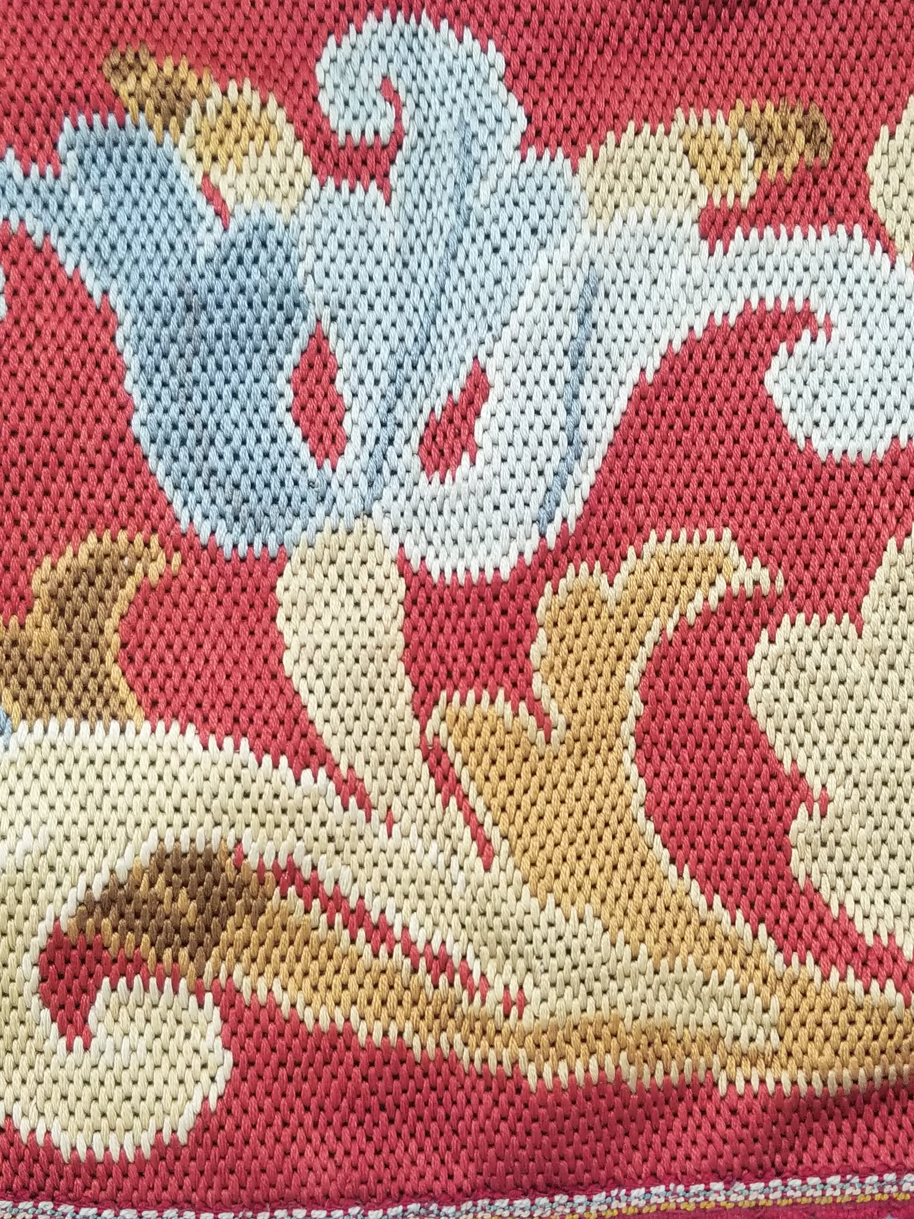 Antique French Handmade Foliate Scroll Pattern Tapestry Border 167x105cm